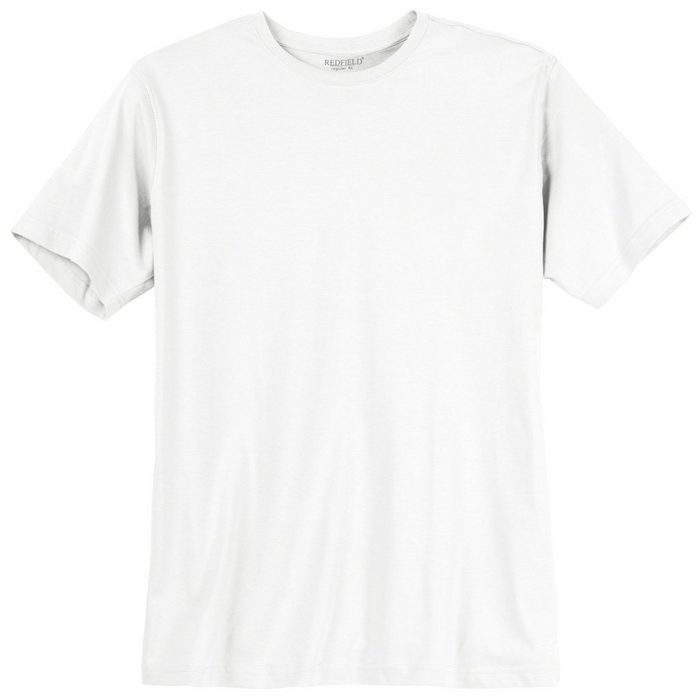 redfield Rundhalsshirt Übergrößen T-Shirt weiß Redfield
