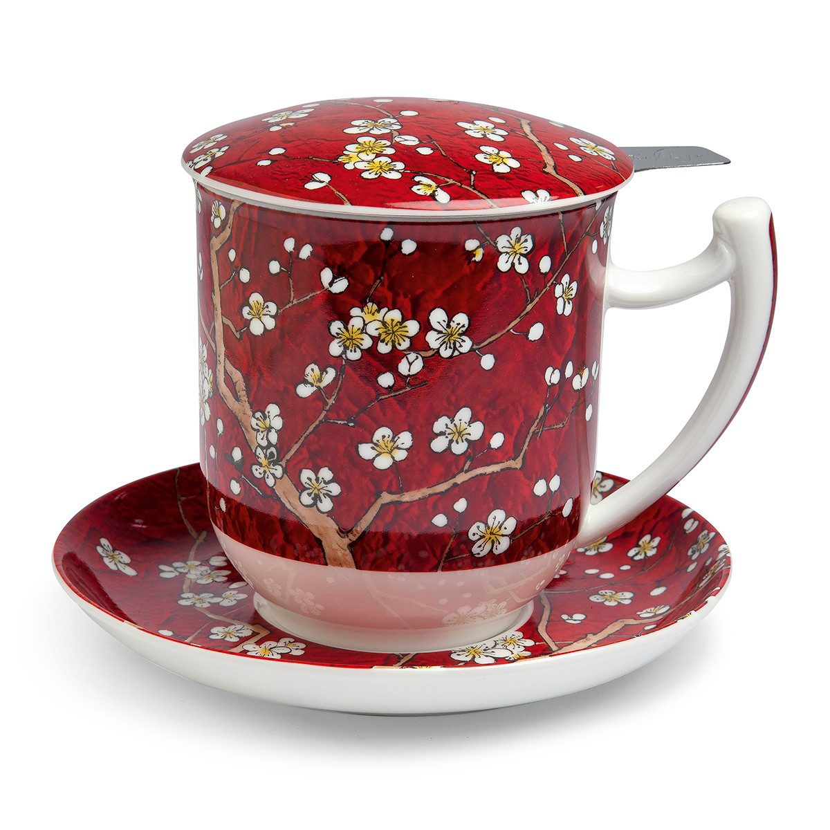 TeaLogic Tasse Tara Untertasse, Sieb, Deckel Fine Bone China Porzellan 0,35 L, 1-tlg., 4-tlg.