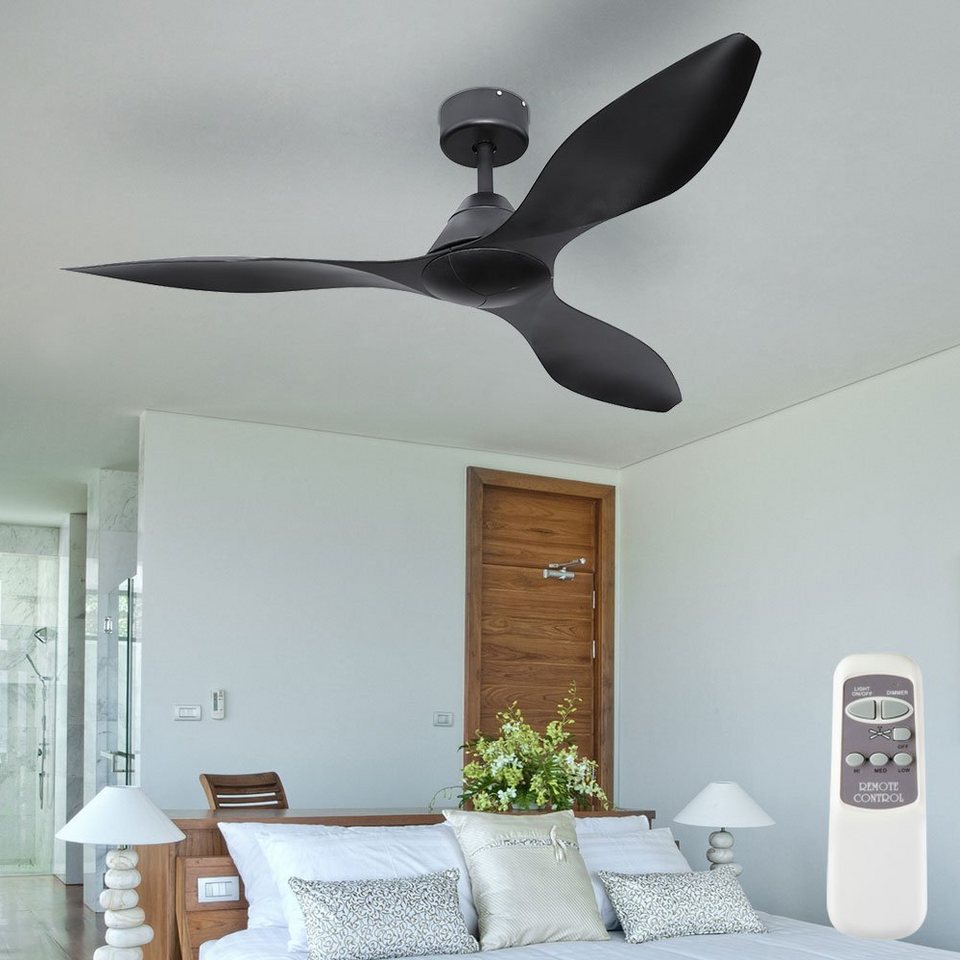etc-shop Deckenventilator, Decken Ventilator mit Fernbedienung, schwarz