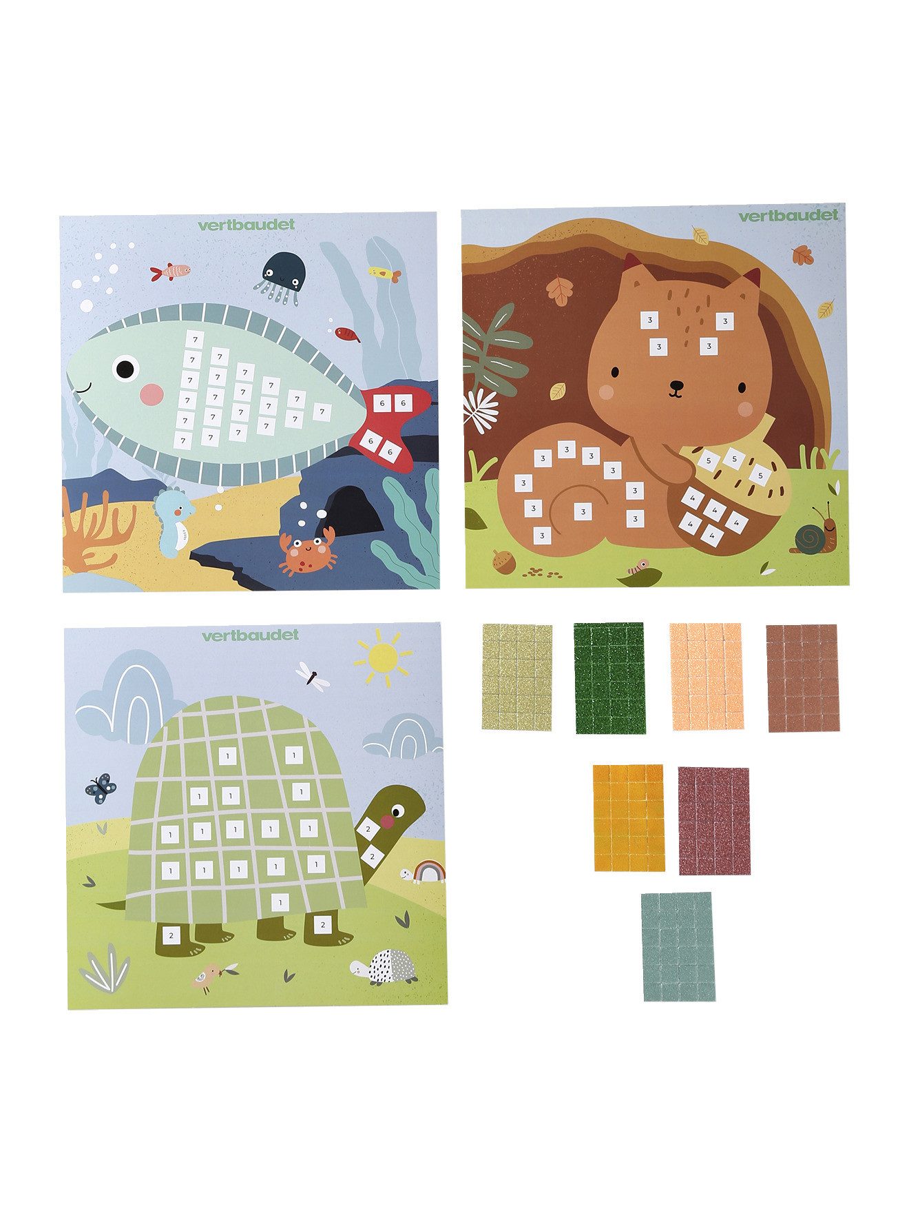 vertbaudet Tafel Sticker-Set mit Glitzer für Kinder