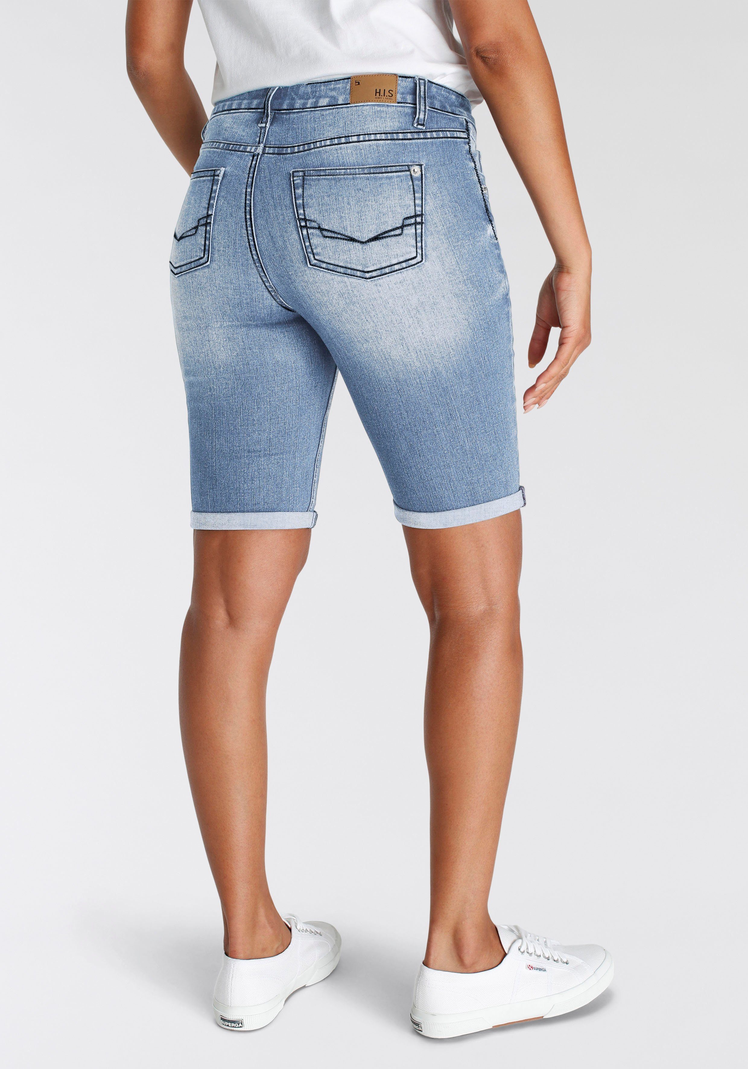 H.I.S Jeansshorts duffyHS schmale Beinform, krempelbare Beinabschlüsse, normale Leibhöhe