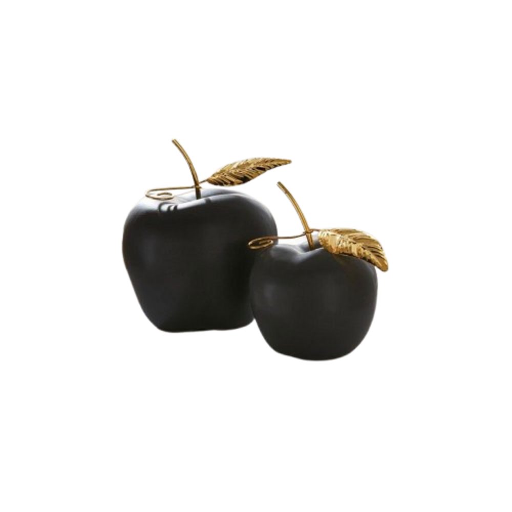 Home-trends24.de Dekofigur Apfel Schwarz Gold Deko Figur Objekt Skulptur 2e günstig online kaufen