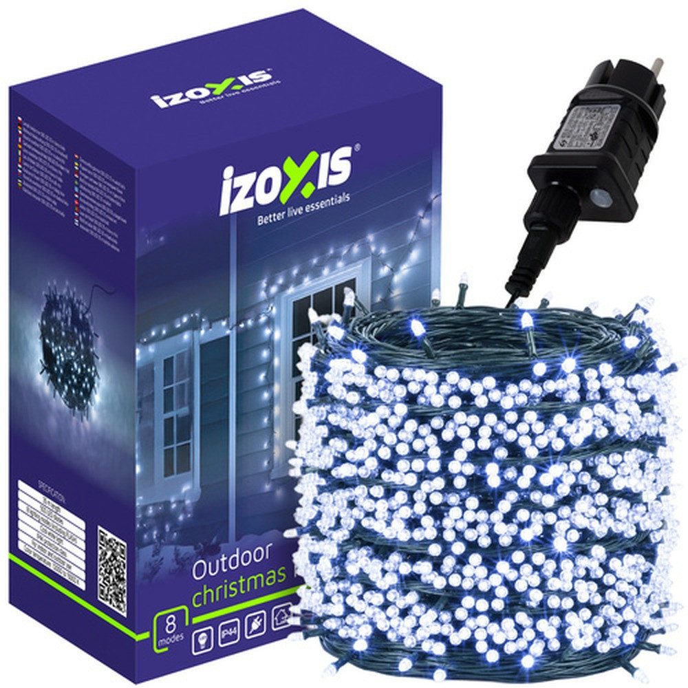 IZOXIS LED-Lichterkette Außenleuchten Beleuchtung 35 m, 500-flammig, Verschiedene Programme von ruhigem Leuchten bis dynamischem Funkeln