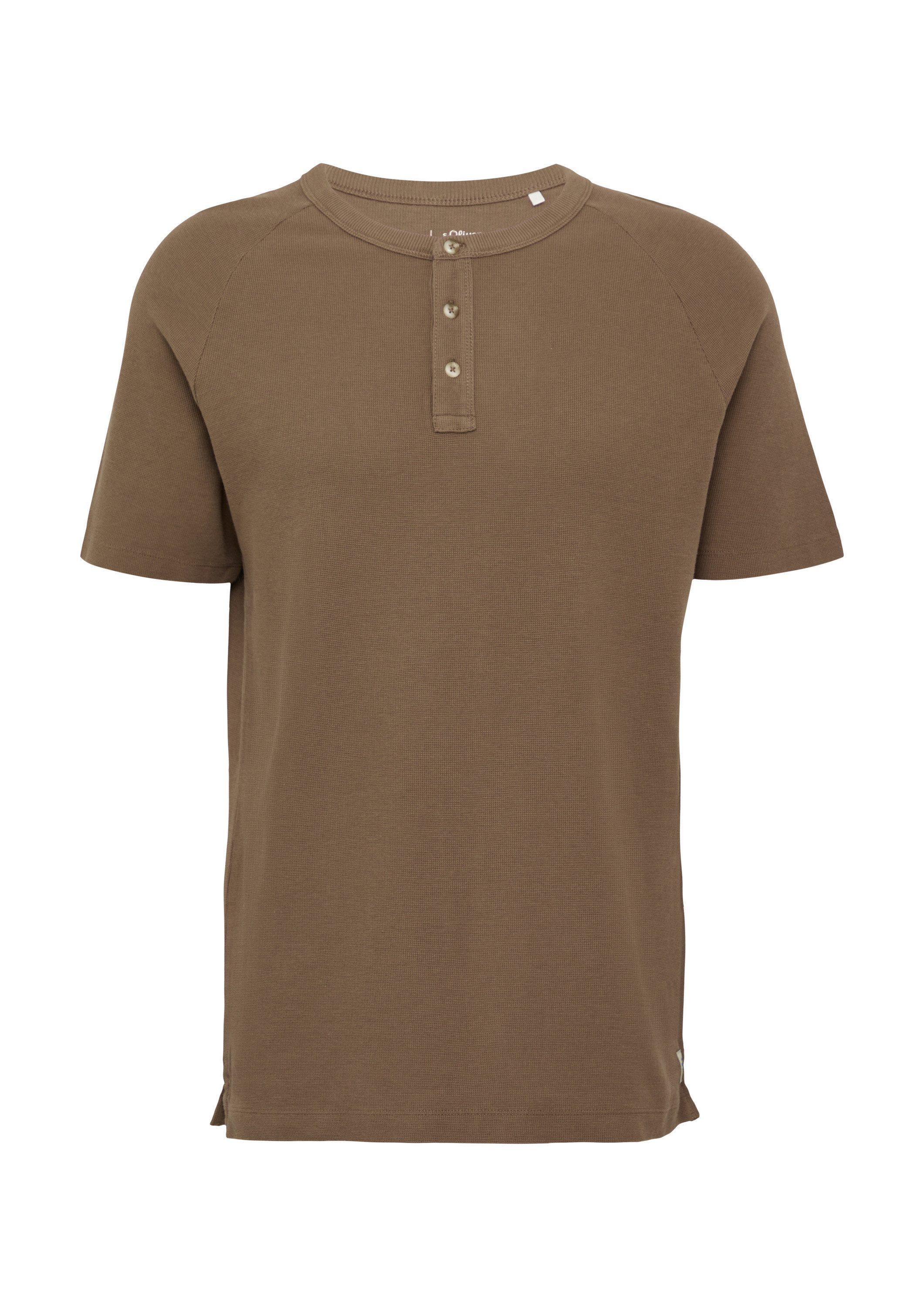 s.Oliver Kurzarmshirt T-Shirt T-Shirt mit Waffelstruktur und Henleyausschni günstig online kaufen