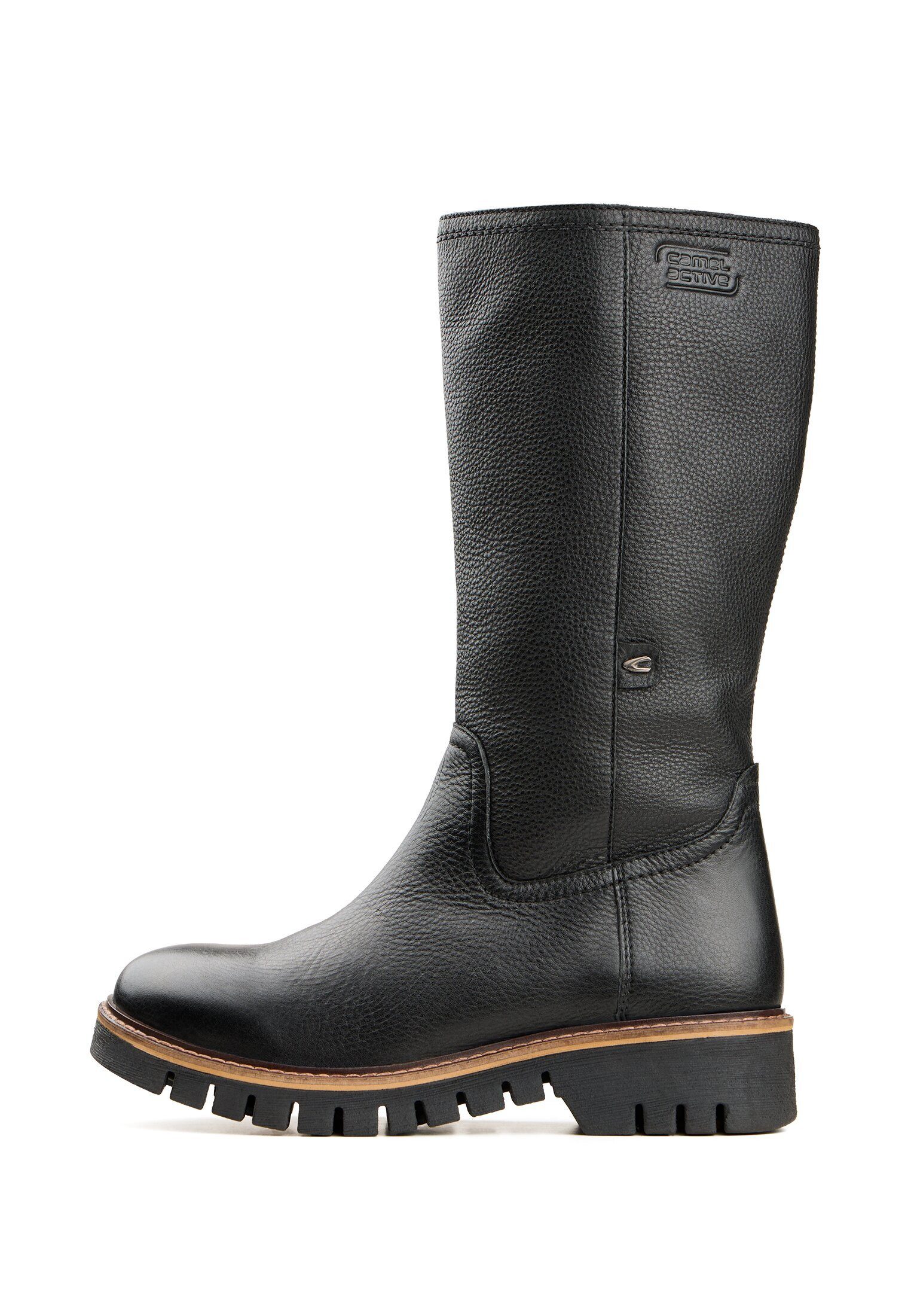 camel active Boots Tumbled Nappa SCHWARZ Winterboots