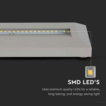 etc-shop LED Einbaustrahler, LED-Leuchtmittel fest verbaut, Neutralweiß, Wandlampe Außenleuchte Treppenhaus Lager wetterfest grau L 23 cm