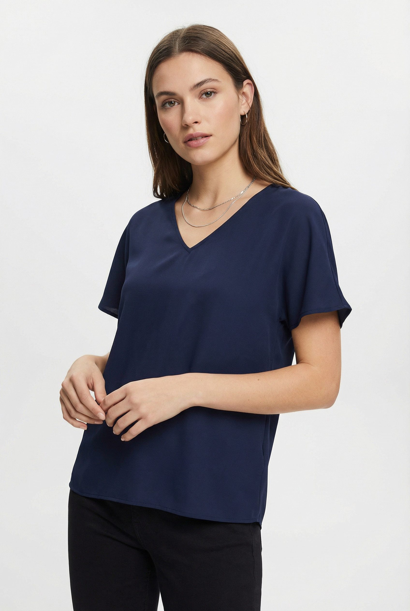 ONLY CARMAKOMA Shirtbluse CARMETTA LIFE V-NECK SS TOP WVN NOOS