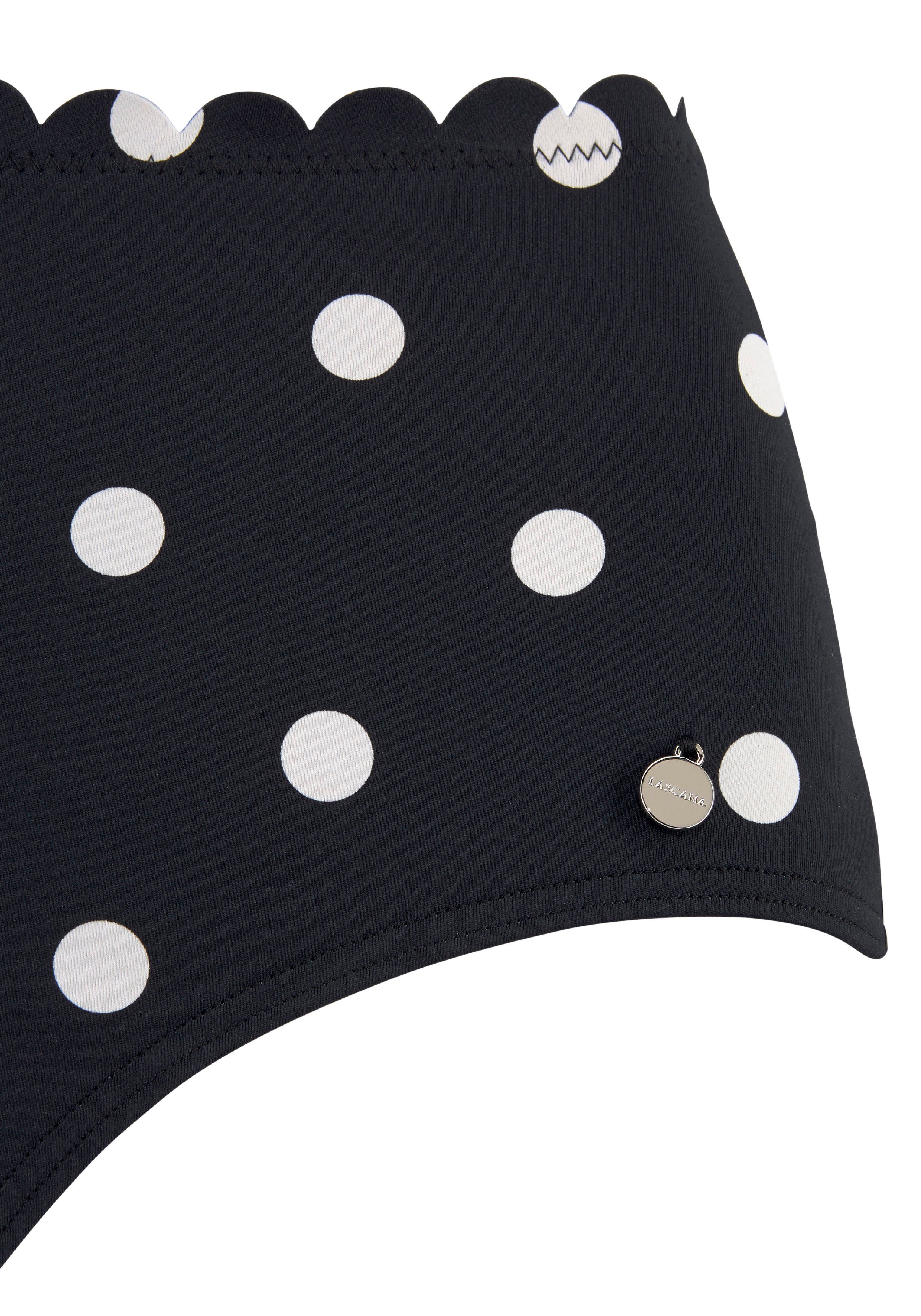 LASCANA Highwaist-Bikini-Hose Jada Mit Muschelkante und Punkten