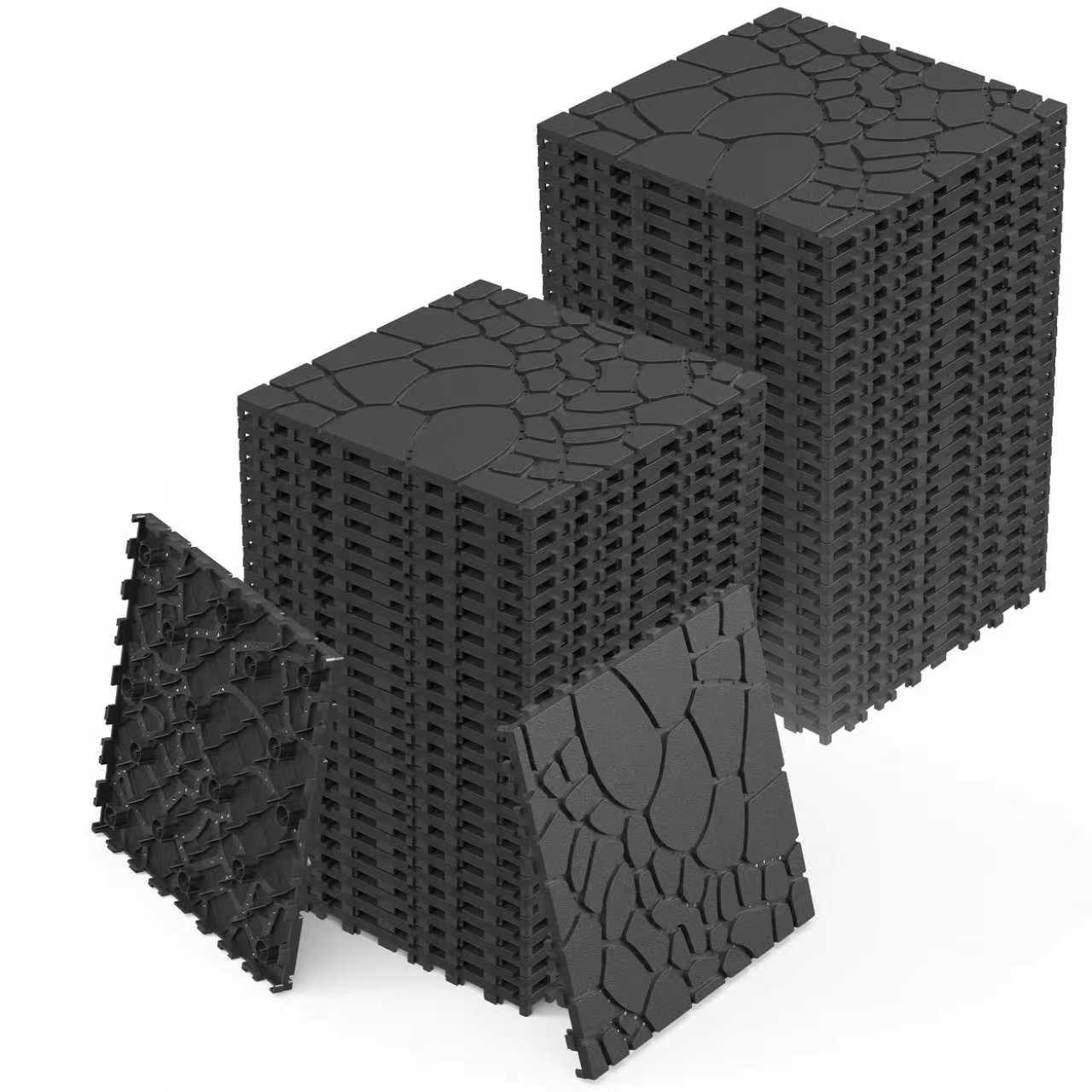 Yoimoimo Bodenfliese 12 Zoll, 44 Stück - Schnellverlegung, wasserdicht & rutschfest, Polypropylen