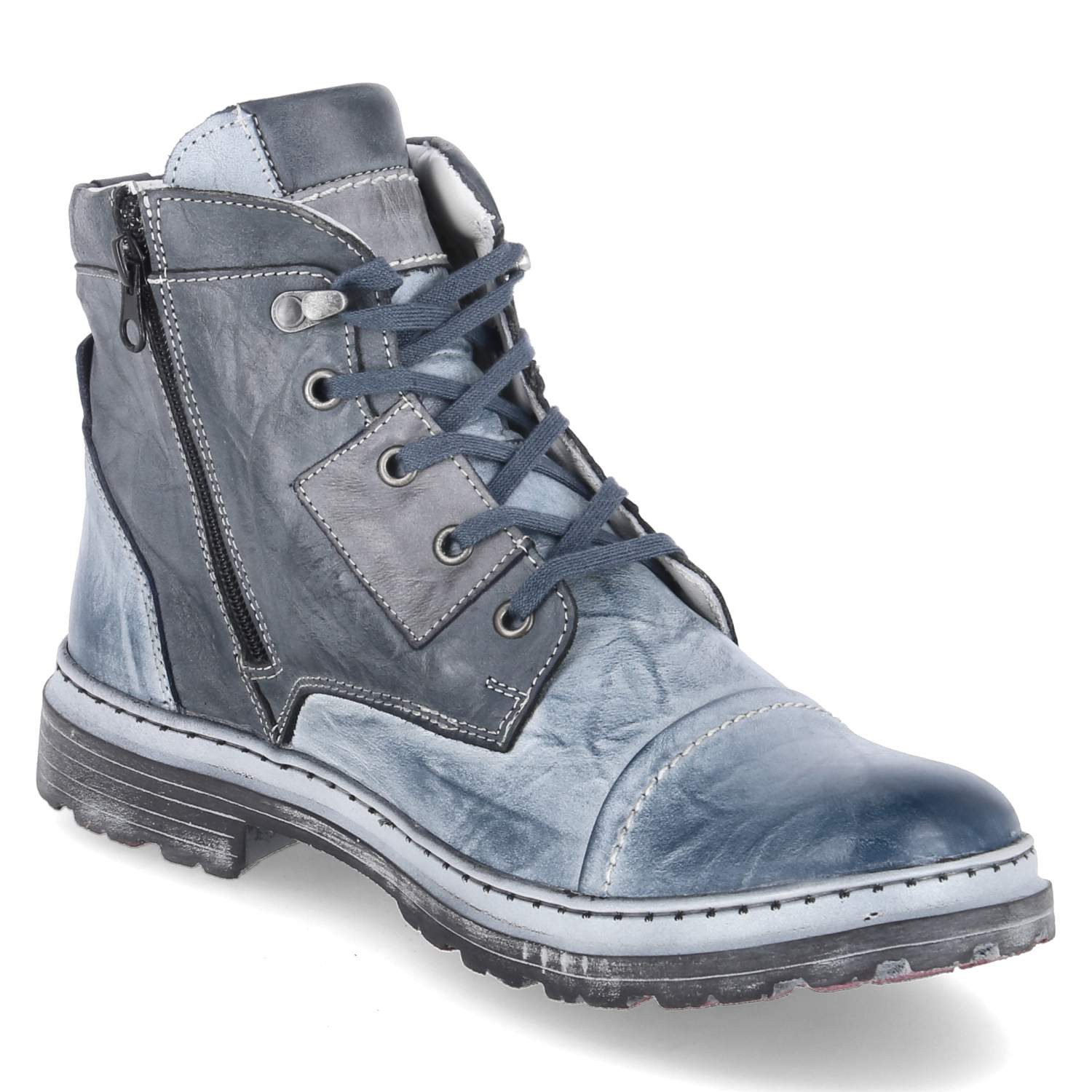 KRISBUT Krisbut 6879A-4 BSF Herren Glattleder blue Schnürstiefel