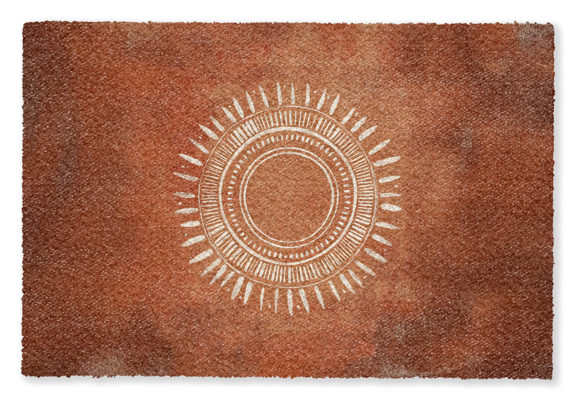 MuchoWow Fußmatte Abstrakt – Linien – Sonnenstrahlen – Rötlichbraun, Rechteckig, innen Schmutzfangmatte, Tür, Schmutzfänger Flur, Teppich 60×40 cm