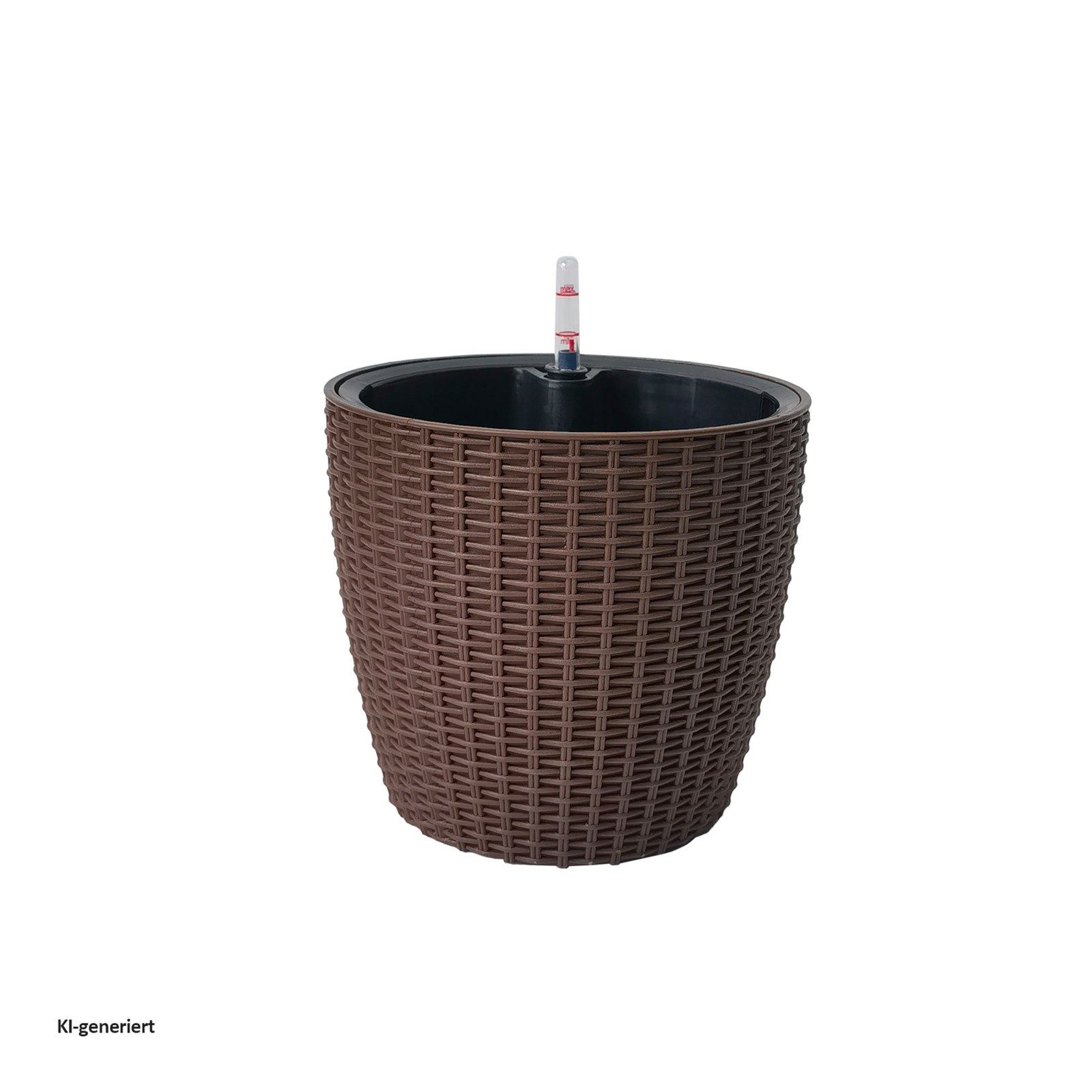 HTI-Living Blumentopf Blumentopf Nessa Hydro 21,5 cm Braun (Stück, 1 St., 1 Übertopf), mit Wasserspeicher und Wasserstandsanzeiger
