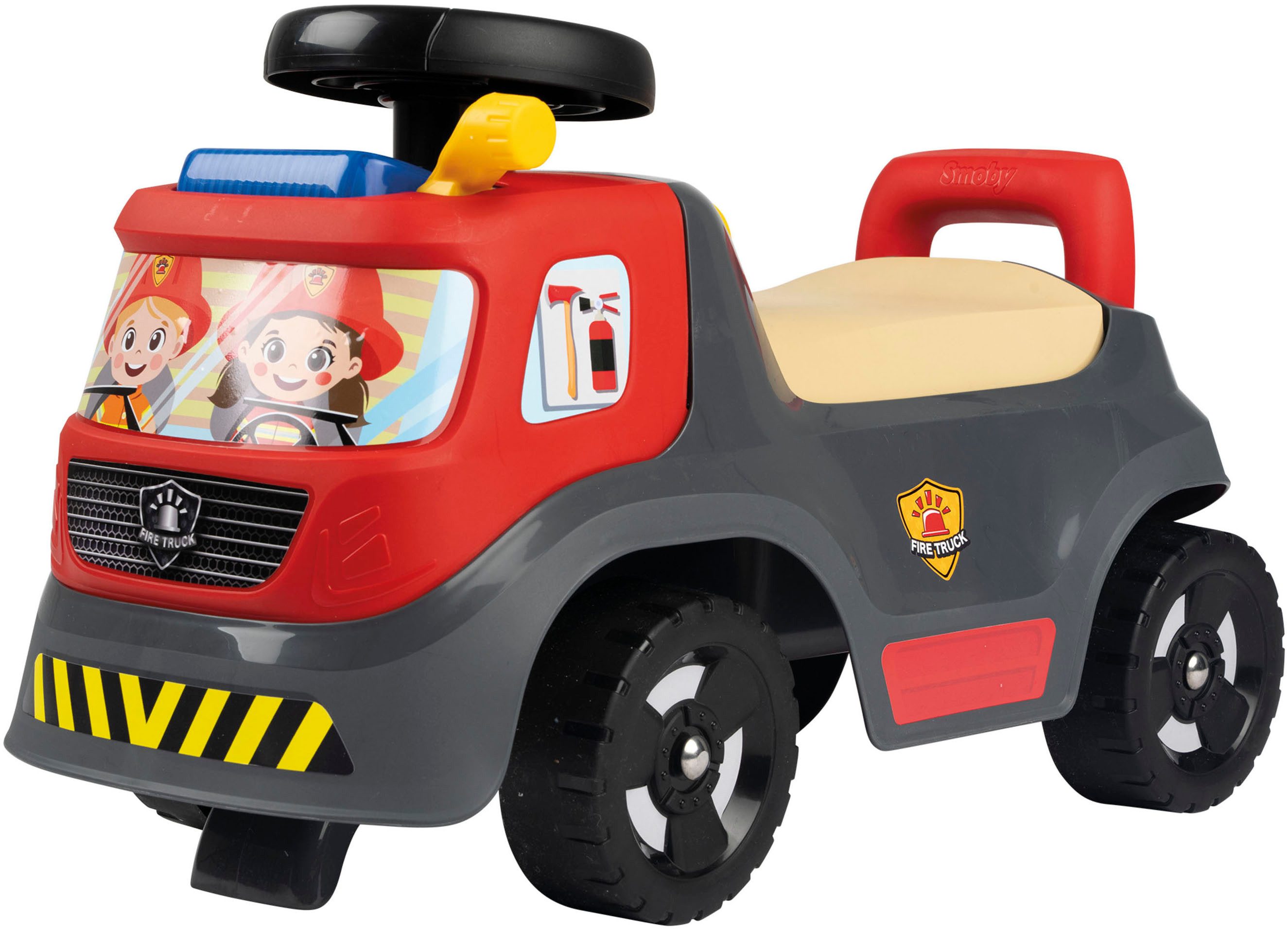 Smoby Rutscherauto Feuerwehr, mit Licht und Sirene