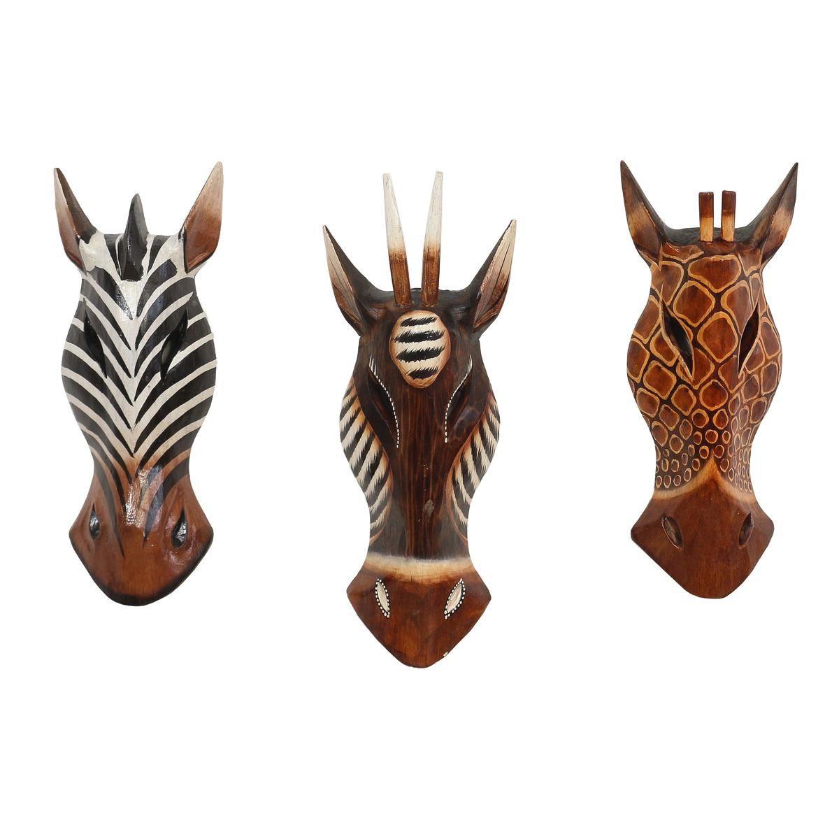 Oriental Galerie Dekofigur 3er Set Wandmasken Set 3 30 cm (1 St), Afrikanische D im Vergleich