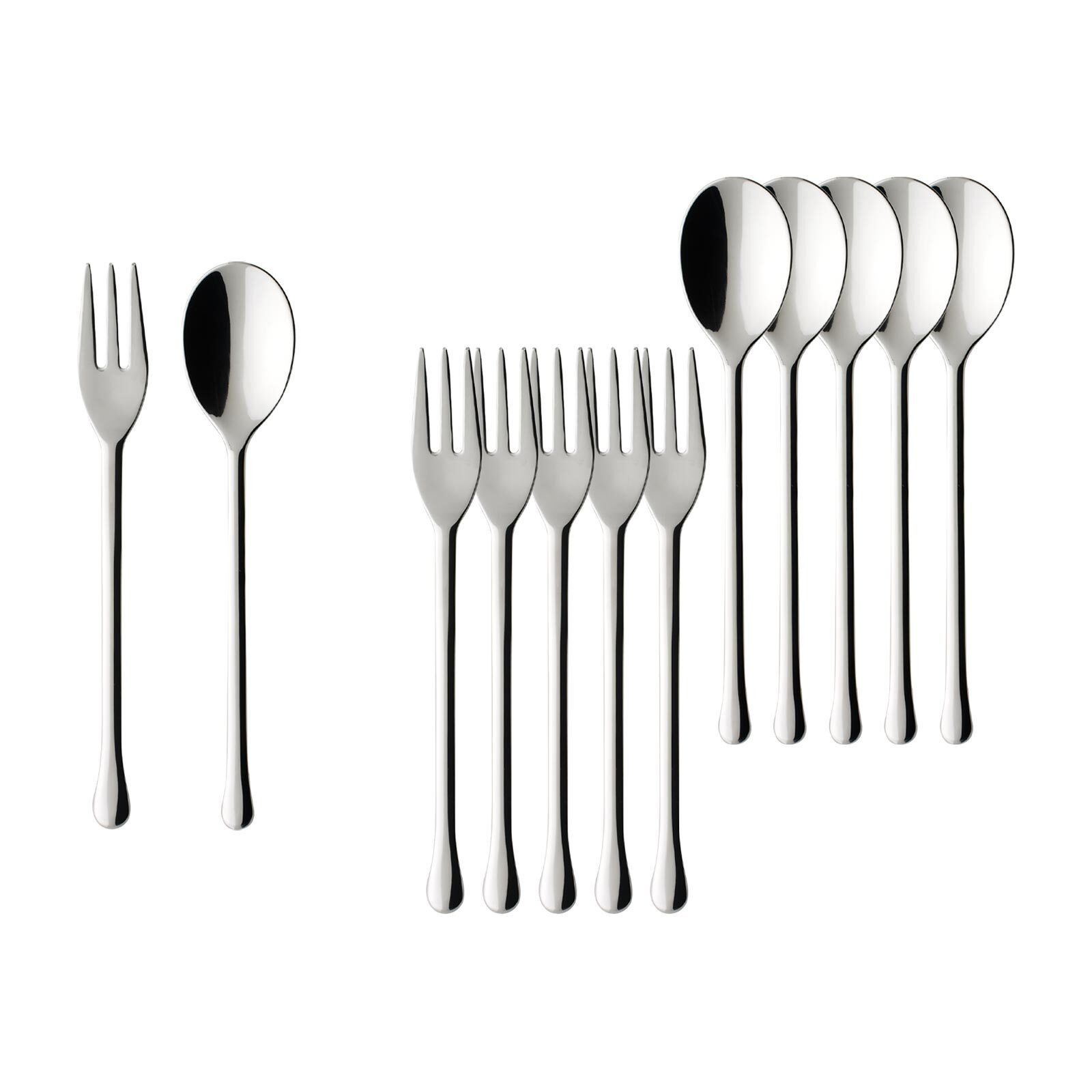 Villeroy & Boch Besteck-Set Udine Kaffeebesteck Bundle 12er Set (12-tlg), Edelstahl, Spülmaschinenfest