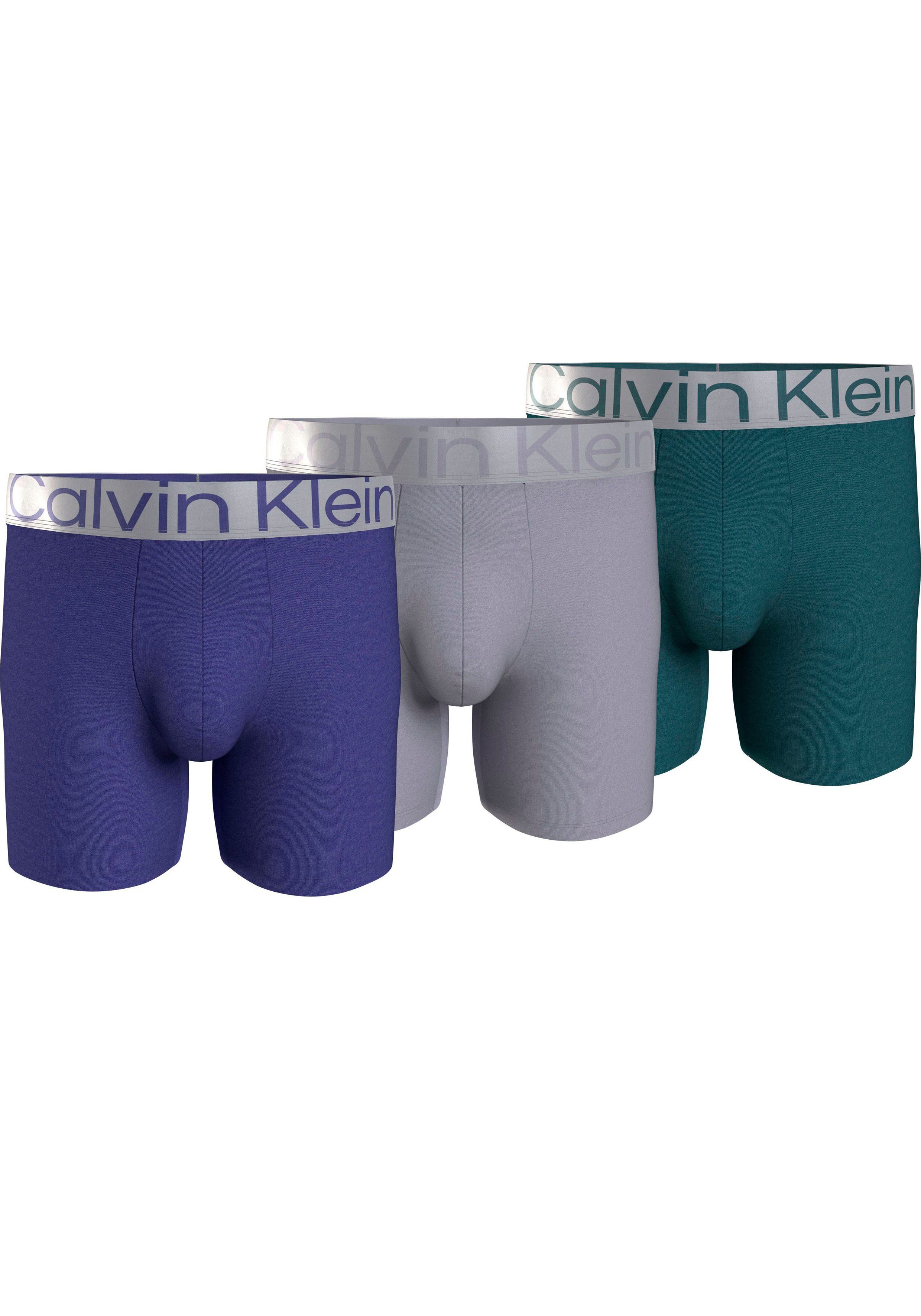 (Packung, 3-St., Underwear Boxershorts mit BRIEF Calvin 3er-Pack) BOXER SPECTRUM_BLUE,_DAPPLE_GRY,_ATL_DEEP Logo-Elastikbund breitem 3PK Klein