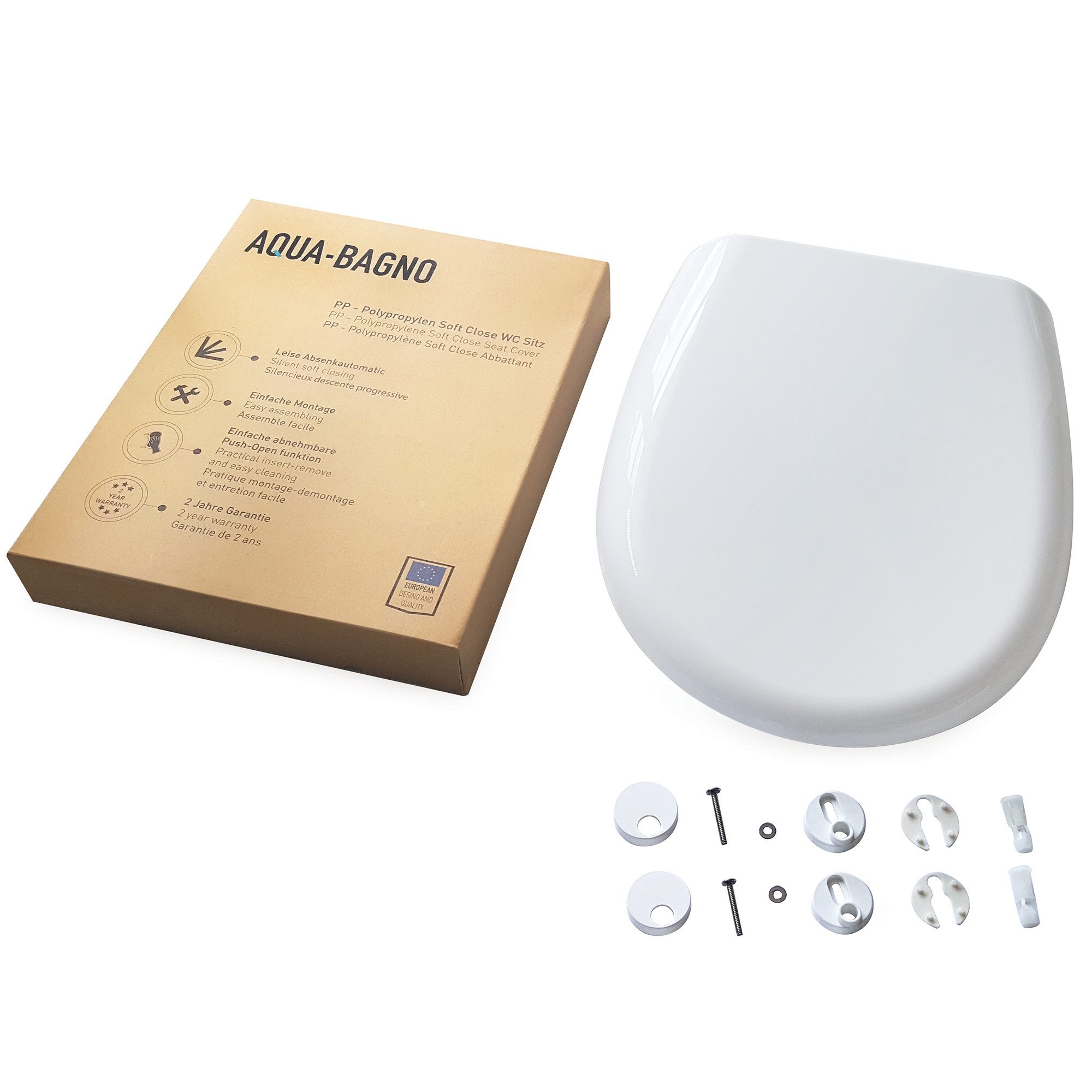 Aqua Bagno WC-Sitz Absenkautomatik Крышки унитаза abnehmbar WC-Deckel (WC-Sitz, WC-Deckel, 1-St)