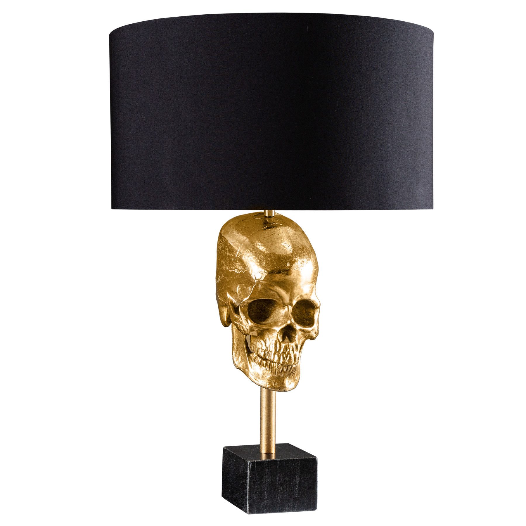riess-ambiente Tischleuchte SKULL 56cm schwarz / gold, Ein-/Ausschalter, oh günstig online kaufen