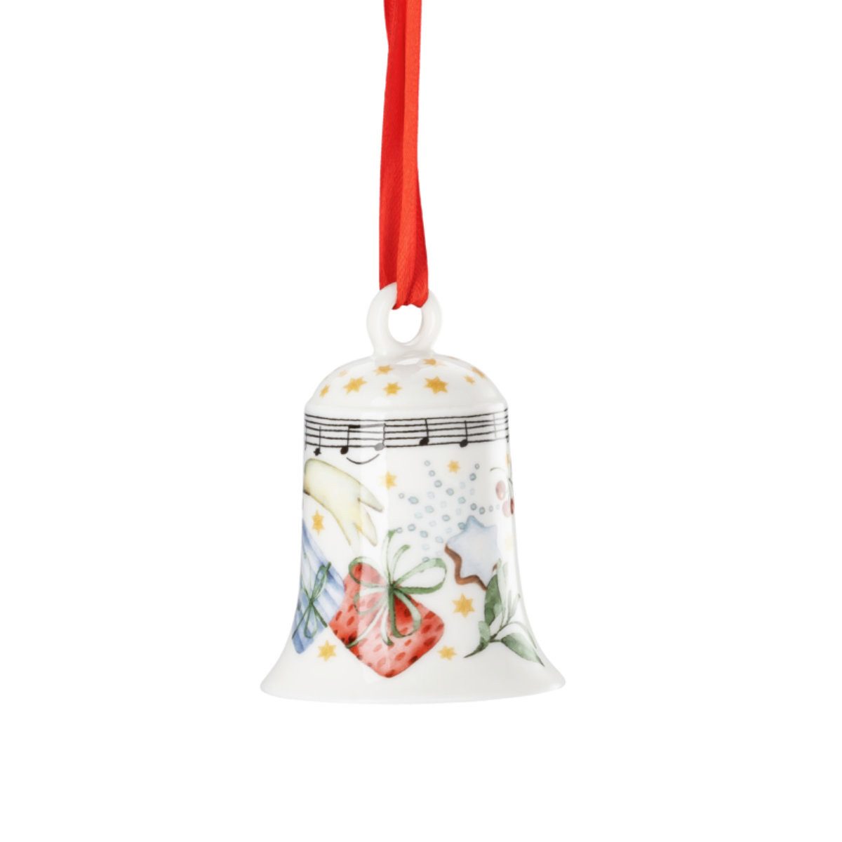 Hutschenreuther Christbaumschmuck Sammelserie Weihnachtslied 2025 Weihnachtsgeschirr, Jahresglocke, Weihnachtsglocke, Christbaumglocke 7 cm