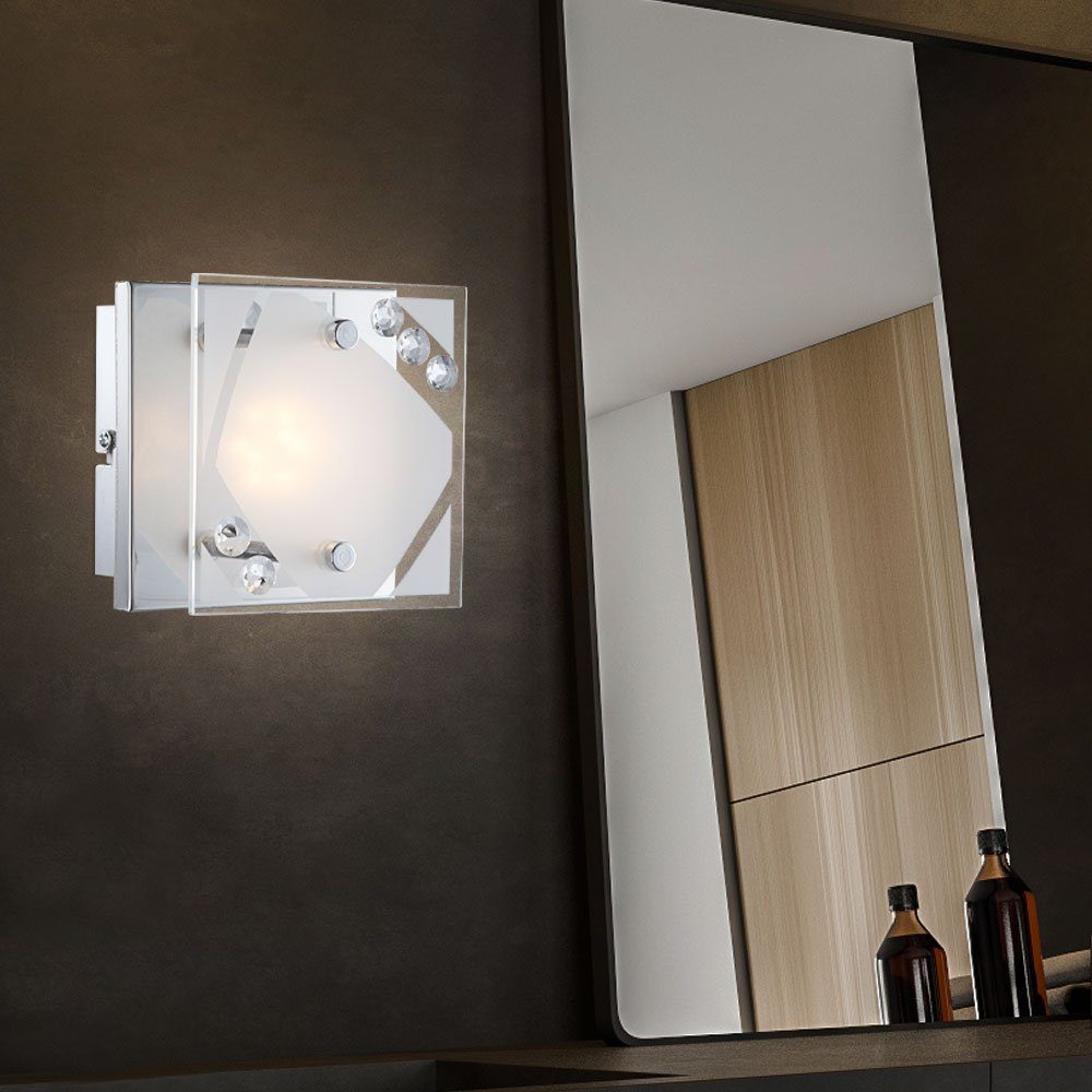 Globo LED Wandleuchte, inklusive, LED Kristalle Warmweiß, Leuchtmittel Wandleuchte Wohnzimmerlampe Wandlampe Flurlampe