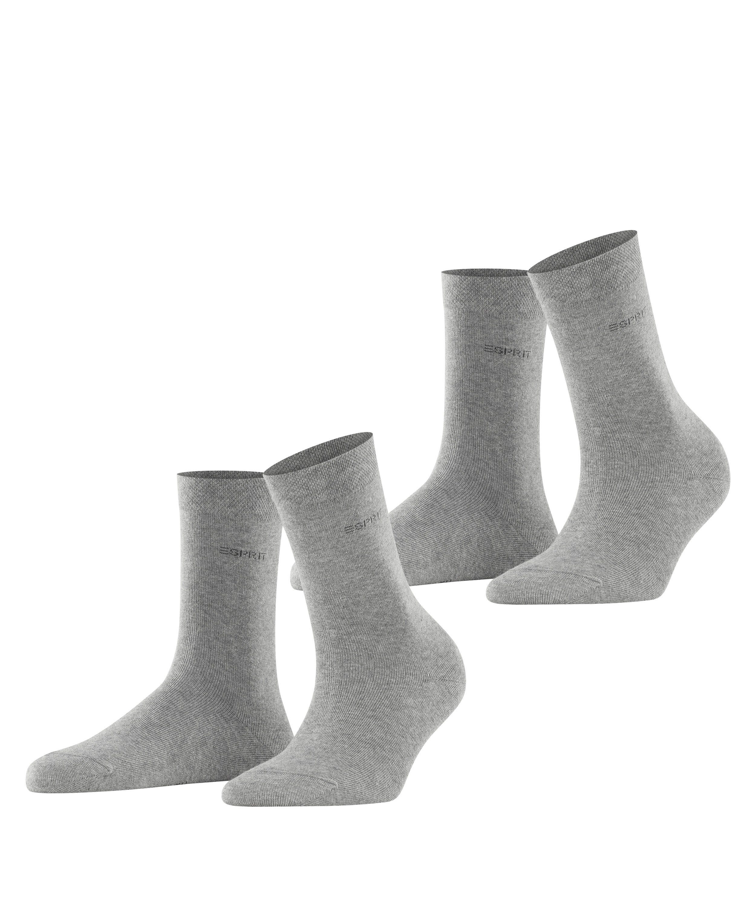 Esprit Socken Basic Easy 2-Pack (2-Paar) light greymel. (3390)
