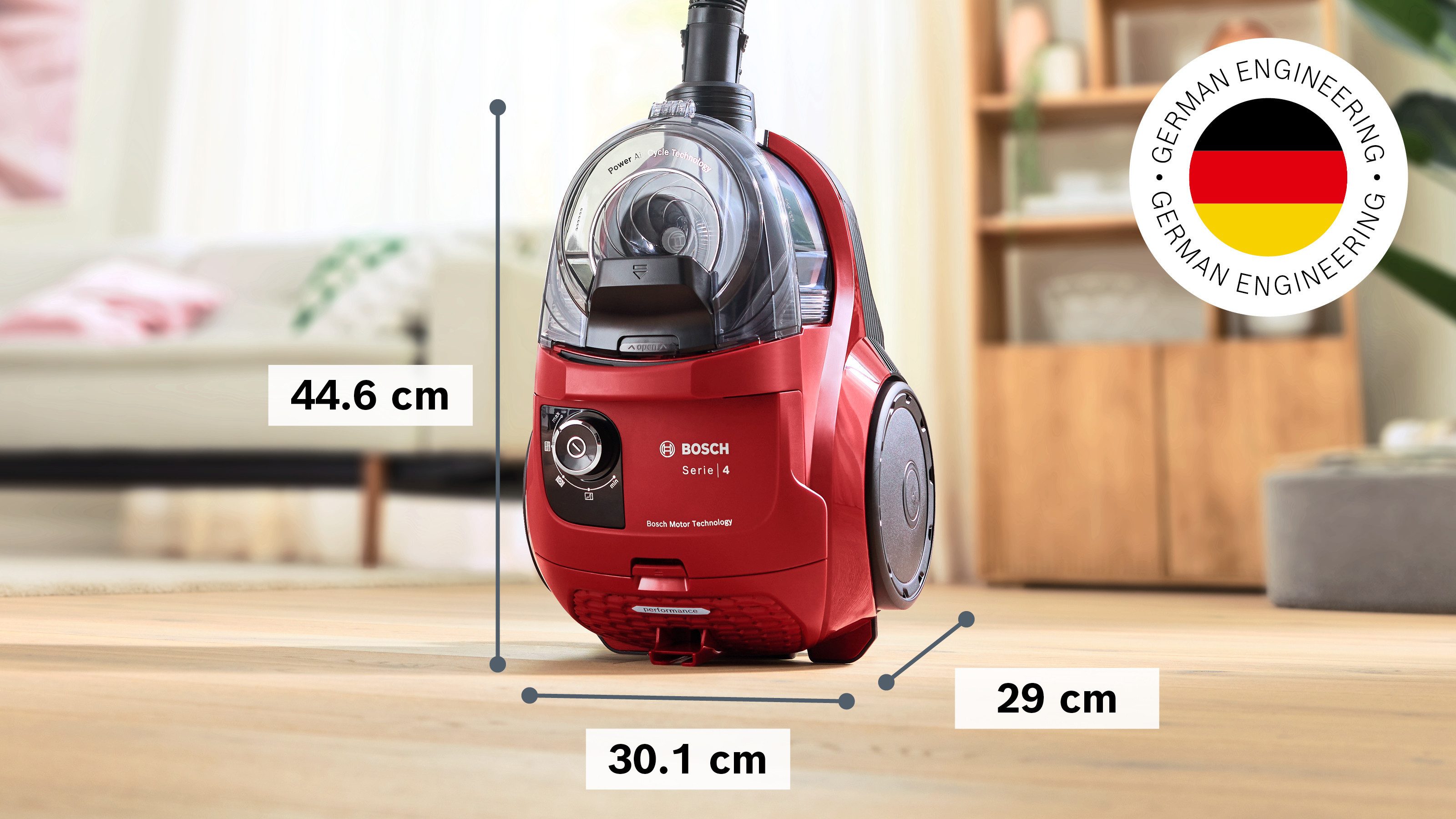BOSCH Bodenstaubsauger Serie 4 BGS21CAR, Hygiene-Filter, XXL-Polsterdüse, XXL-Fugendüse, 750 W, beutellos, 10 J. Motorgarantie, ideal zur Fahrzeug-Innenreinigun – Bild 5 von 5