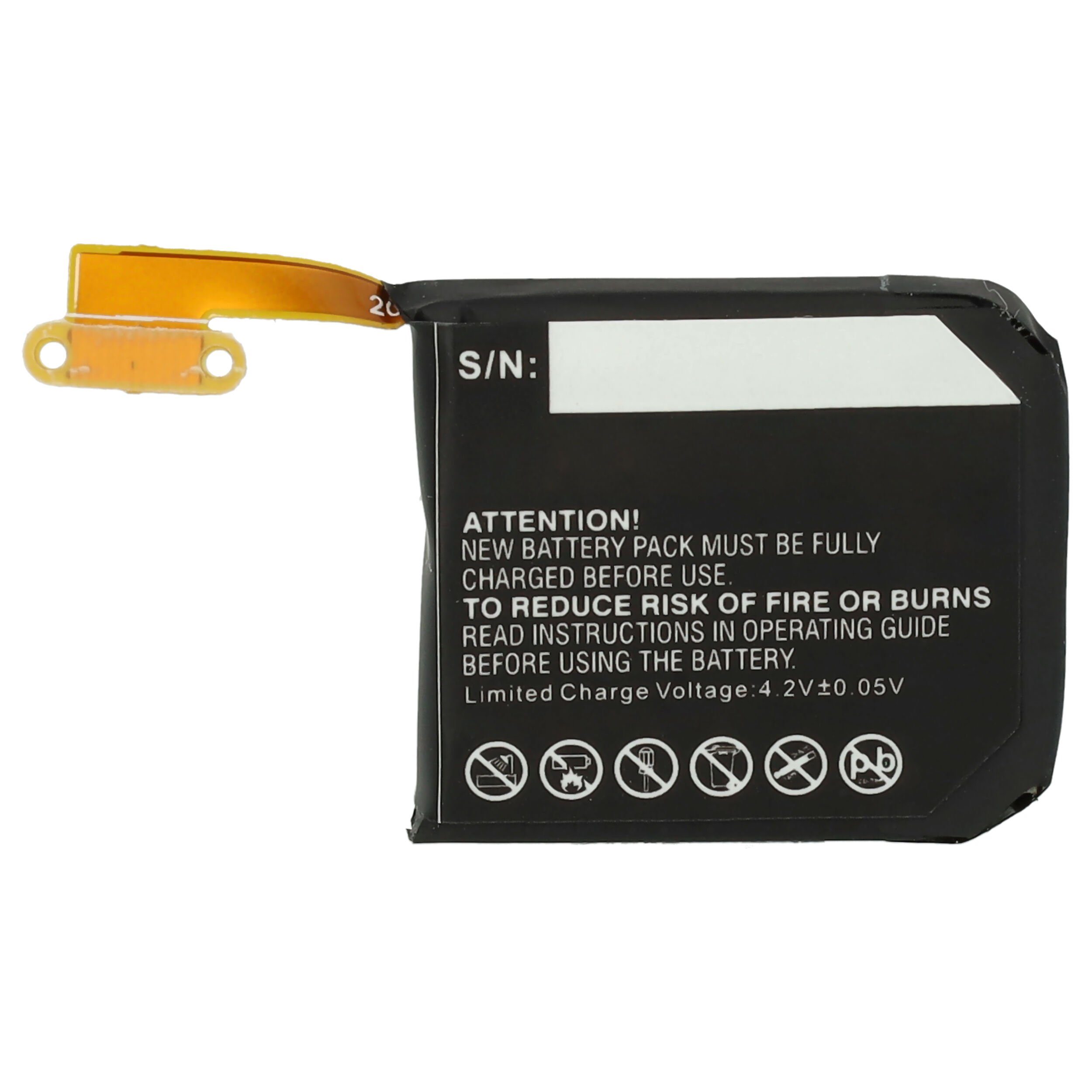 passend SM-R720, SM-R732 3,7V, mAh (250mAh, Akku Gear Li-Polymer) für Samsung Smartwatch vhbw 250