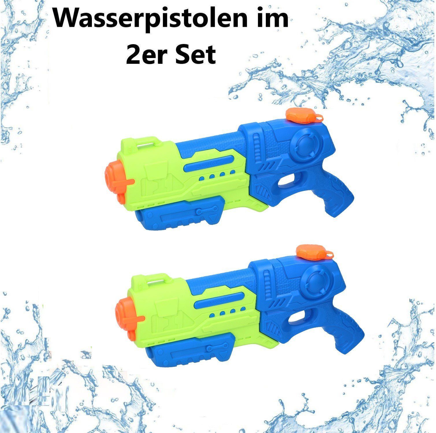 Sena Wasserpistole Spritzkanone Kinder 2 Stk, Spritzpistole 39cm Wasserspritzpistole (für Kinder & Erwachsene Garten Spielzeug Sommerspielzeug, 2-tlg., Wasserspritze Poolpistole Wasserspielzeug Sommer Wasserspritzpistole), Poolkanone groß Poolpistole Pool Kanone Wasserpistole Wasserkanone