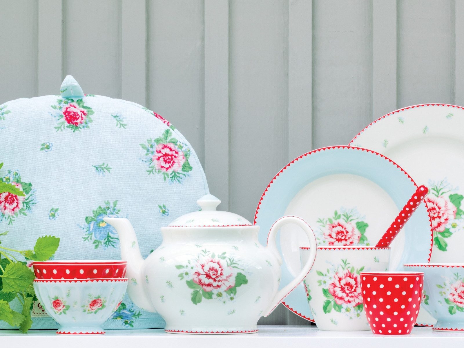 Greengate Espressotasse Dotty Mini Latte Cup red 0,13l, Steingut