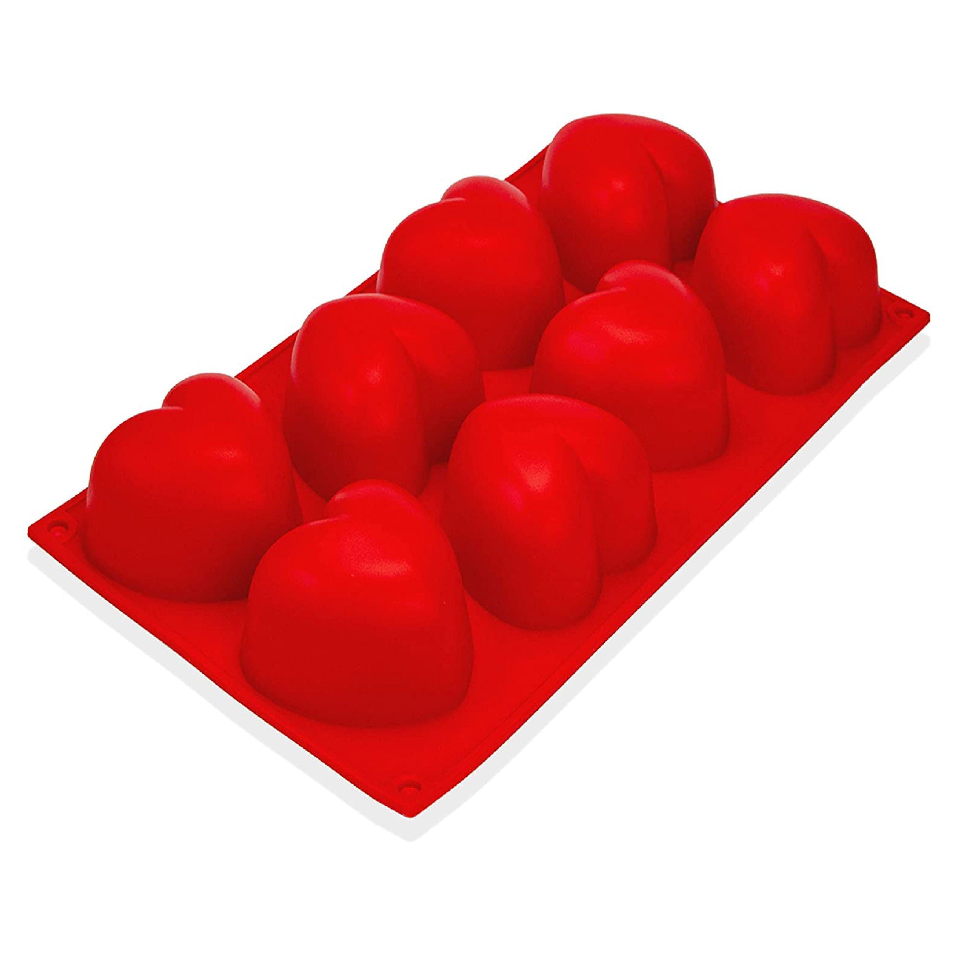 wisefood Silikonform Silikonform Herzen groß - rot 29,5x17x4cm- 1 Form, (1-tlg)