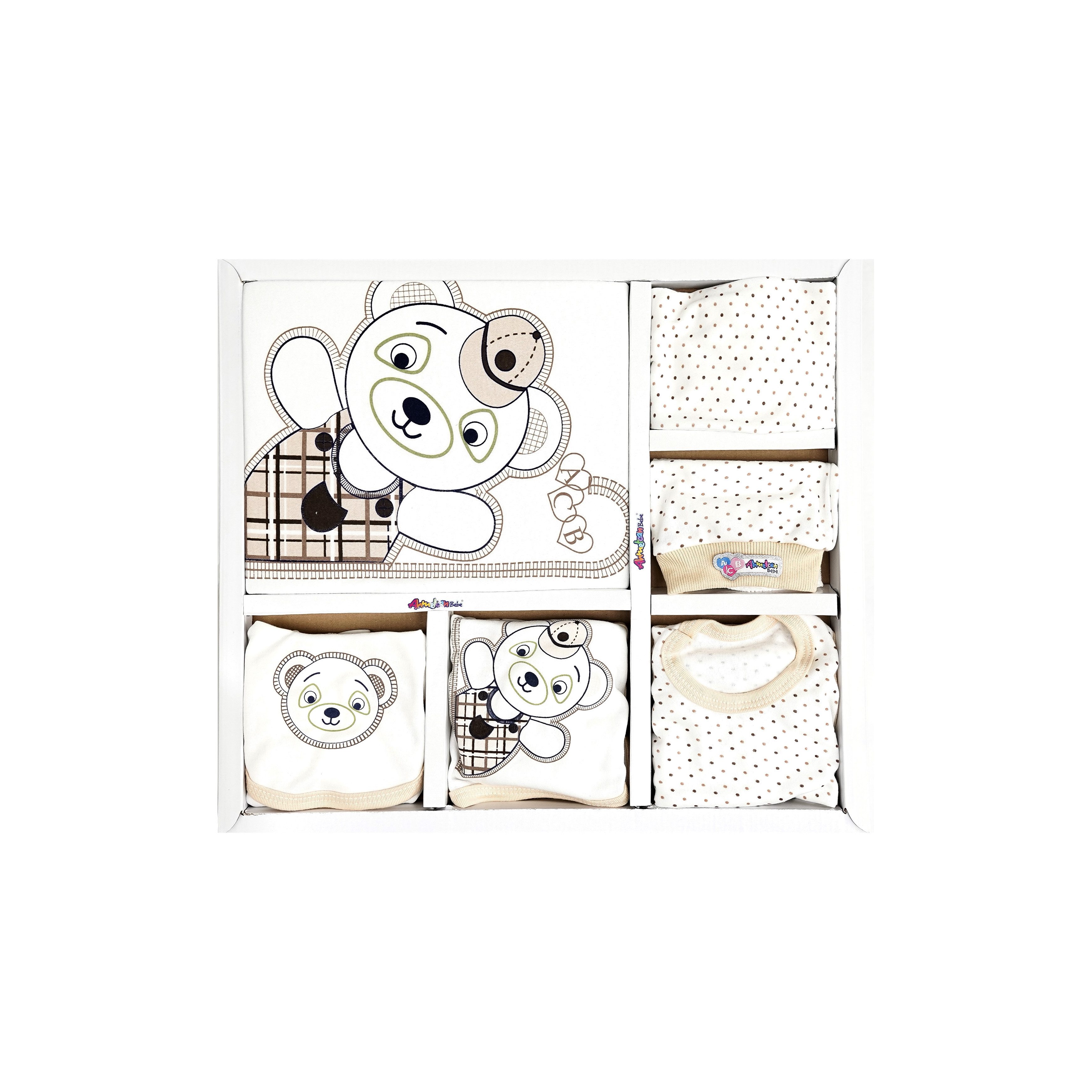 Almina Erstausstattungspaket Teddy Baby (Packung, 10-tlg) 10-teilig aus 100% Baumwolle, Neugeborenen Set, Ideal als Geschenk