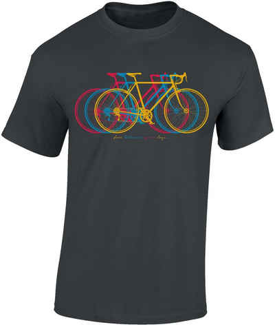 Baddery Print-Shirt Fahrrad T-Shirt Herren : Fun between your legs - Sport Tshirts Herren, hochwertiger Siebdruck, aus Baumwolle