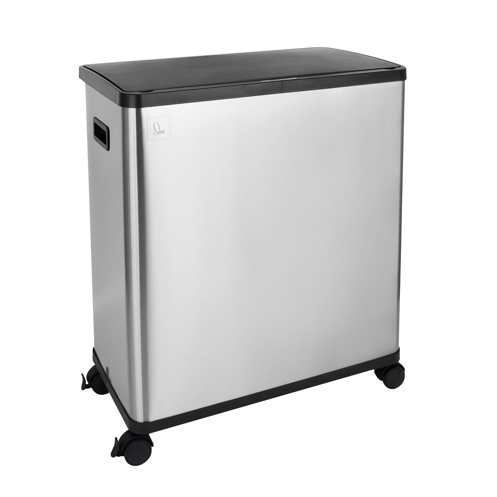 SVITA Mülltrennsystem SR2X30, Sensormülleimer, 2 Innenfächer, 60L, Edelstahl, Silber
