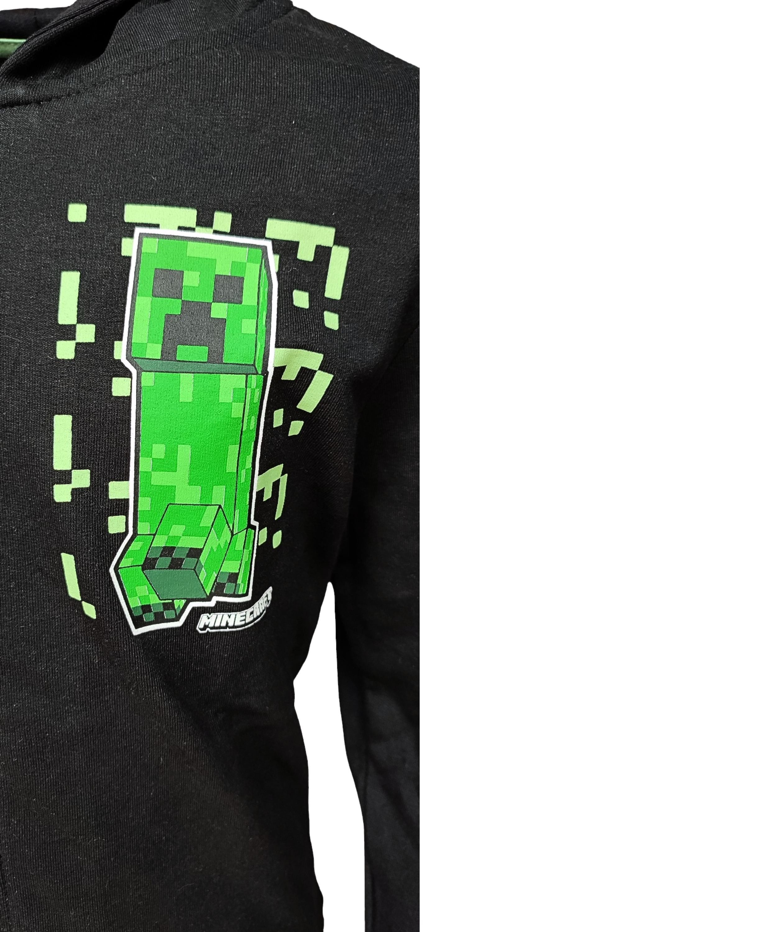 Minecraft Sweatjacke Creeper Jungen Kapuzenjacke leicht Gr. 116-152 cm