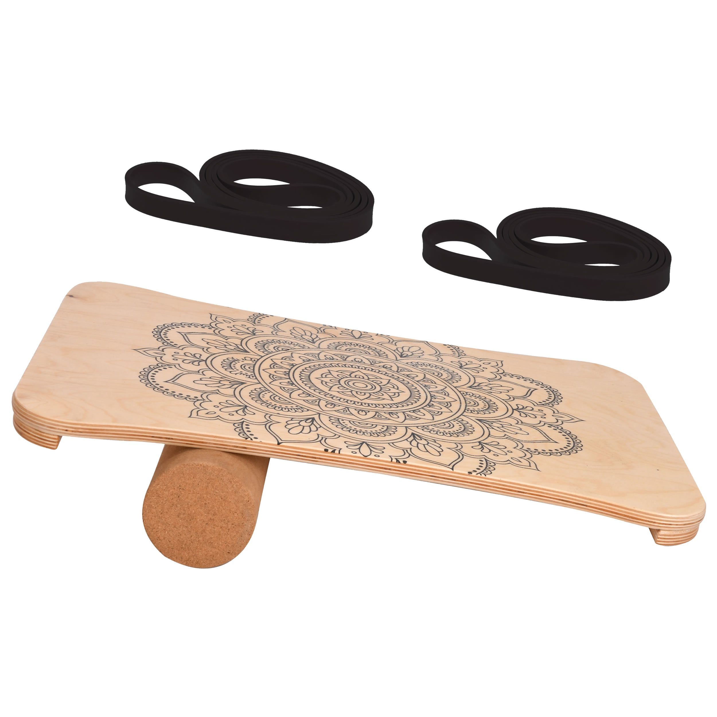 body coach Balanceboard Woodboard Balance-Board Set natürliches Material Ahorn Holz & Kork, Anti-Rutsch Gleichgewichtstrainer für Kinder, Jugendliche & Erwachsene