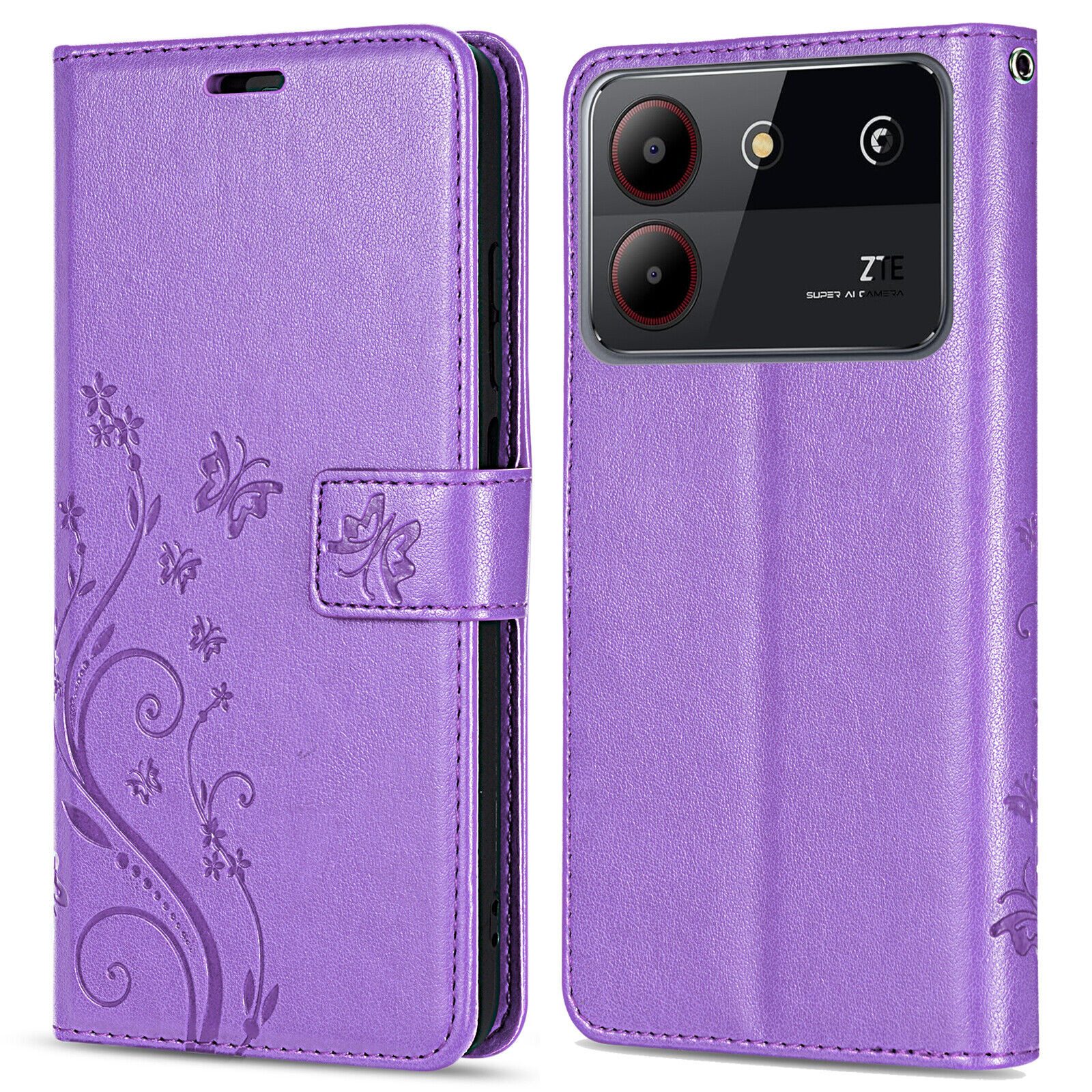 betterfon Handyhülle Handytasche für ZTE Blade A54 Klapphülle Flip Case, Bookstyle-Hülle: Magnetverschluss 3 Kartenfächer & Standfunktion