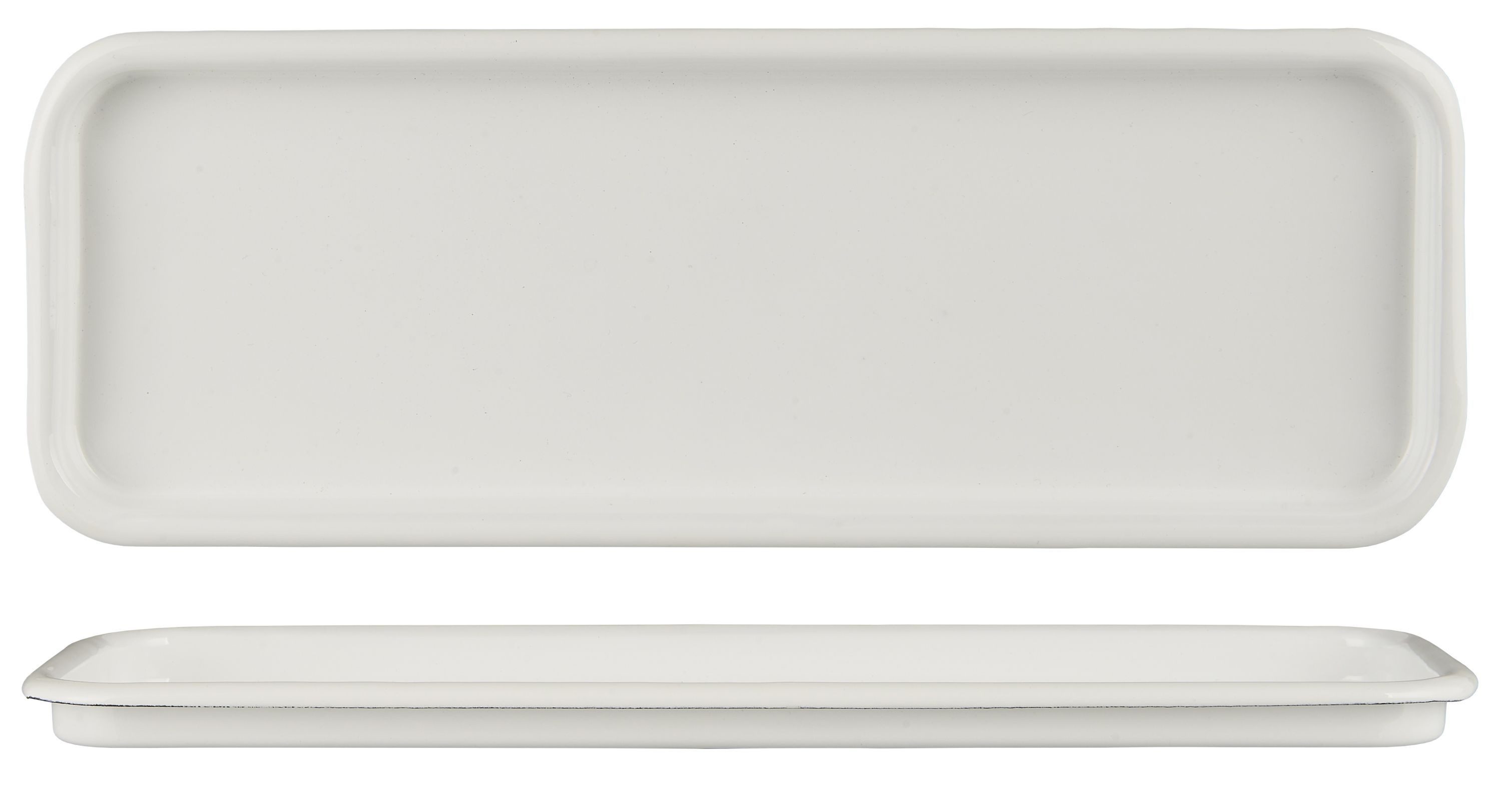Ib Laursen Servierschale Ib Laursen Tablett Platte Schale Untersetzer Ablage 12x35cm Emaille, Emaille