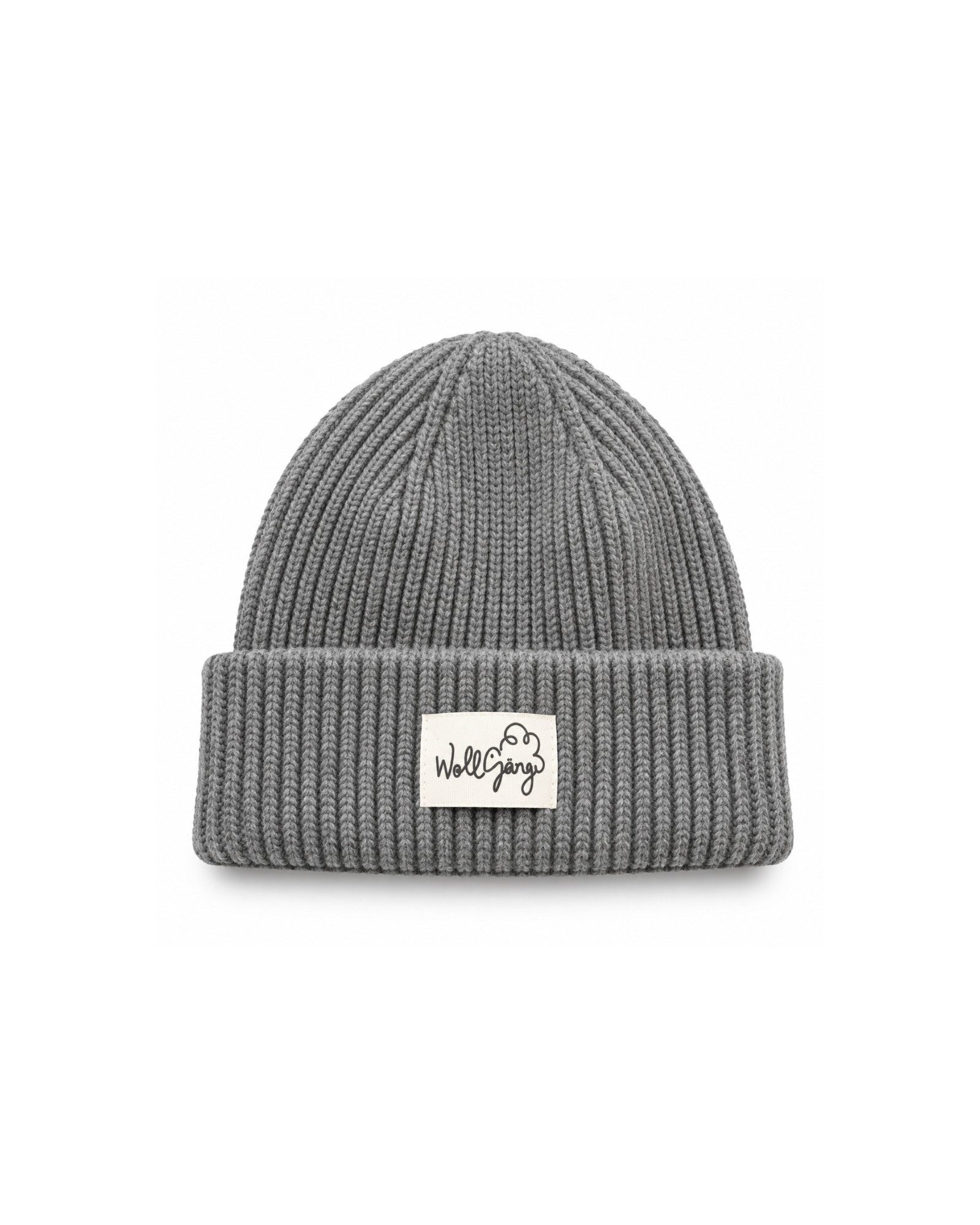 WollGäng Strickmütze aus 100 % Merinowolle – Unisex mit breitem Umschlag