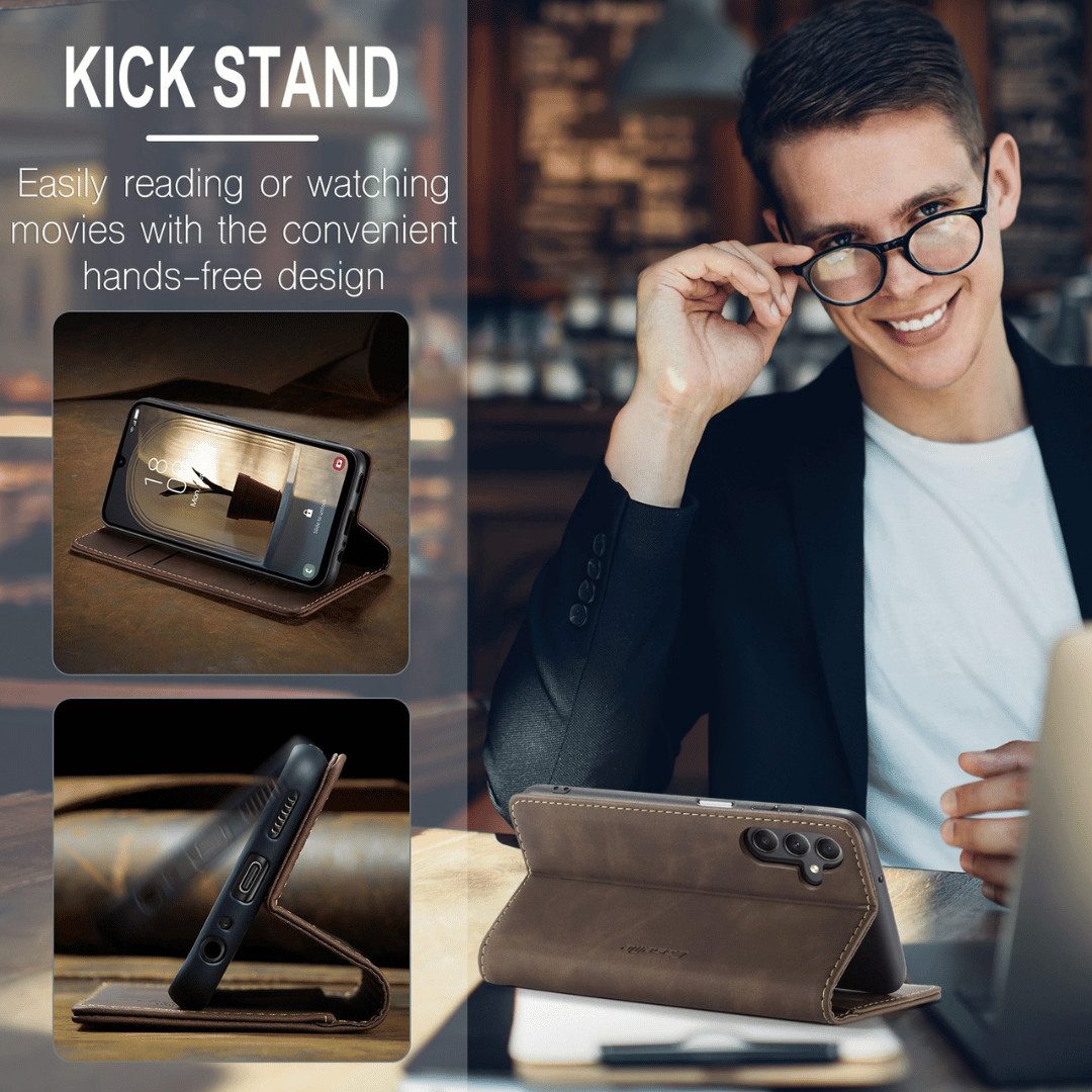 SmartUP Smartphone-Hülle für Samsung Galaxy A17 5G Klapphülle Fliphülle Tasche Case Cover Etui 6,7 Zoll, Integrierte Standfunktion, zwei Kartenfächer – Bild 5 von 5