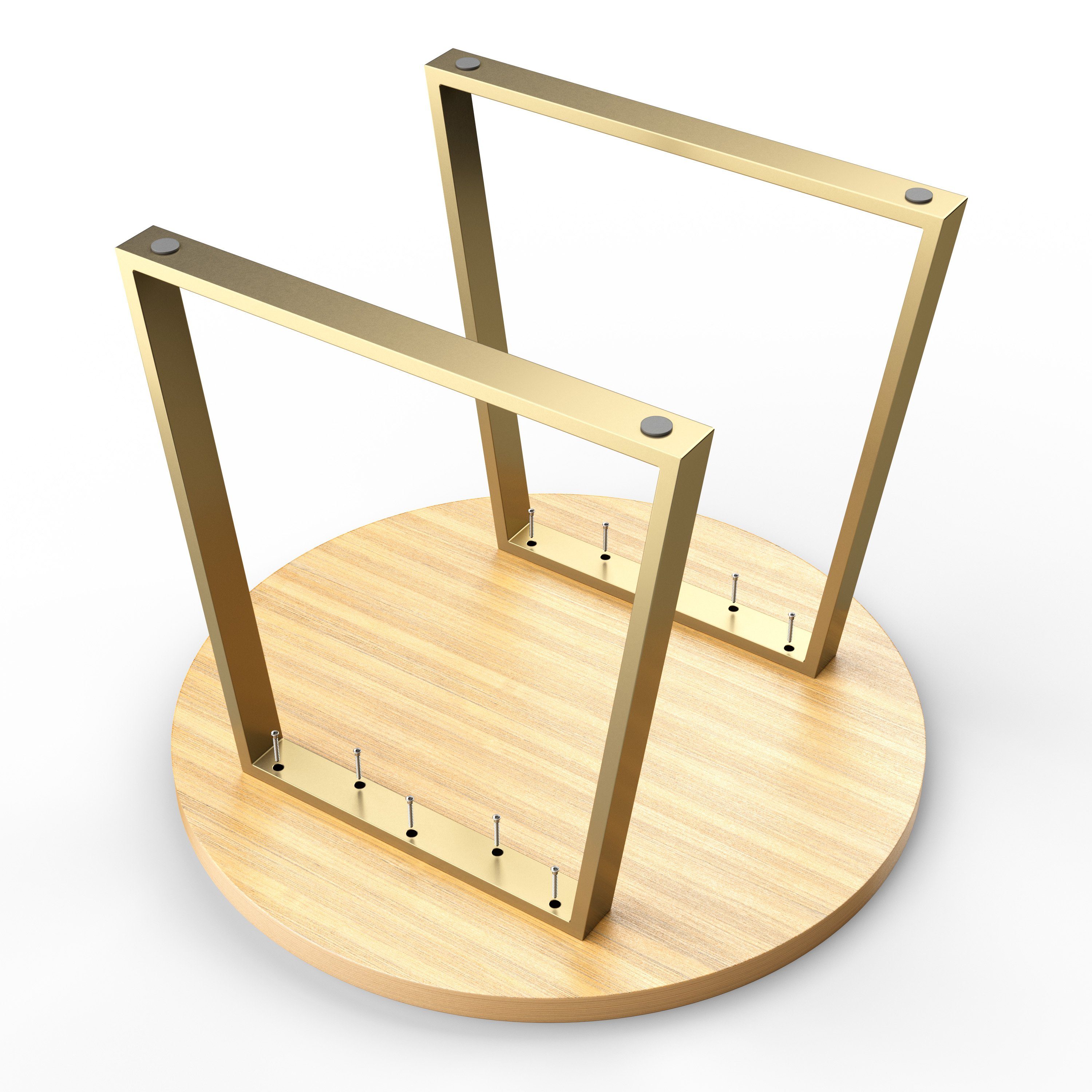 70cm Tischgestell sossai® Stahl (2-St), 60mm in 50cm x Tischkufen Rahmen: Trapez Gold Breit
