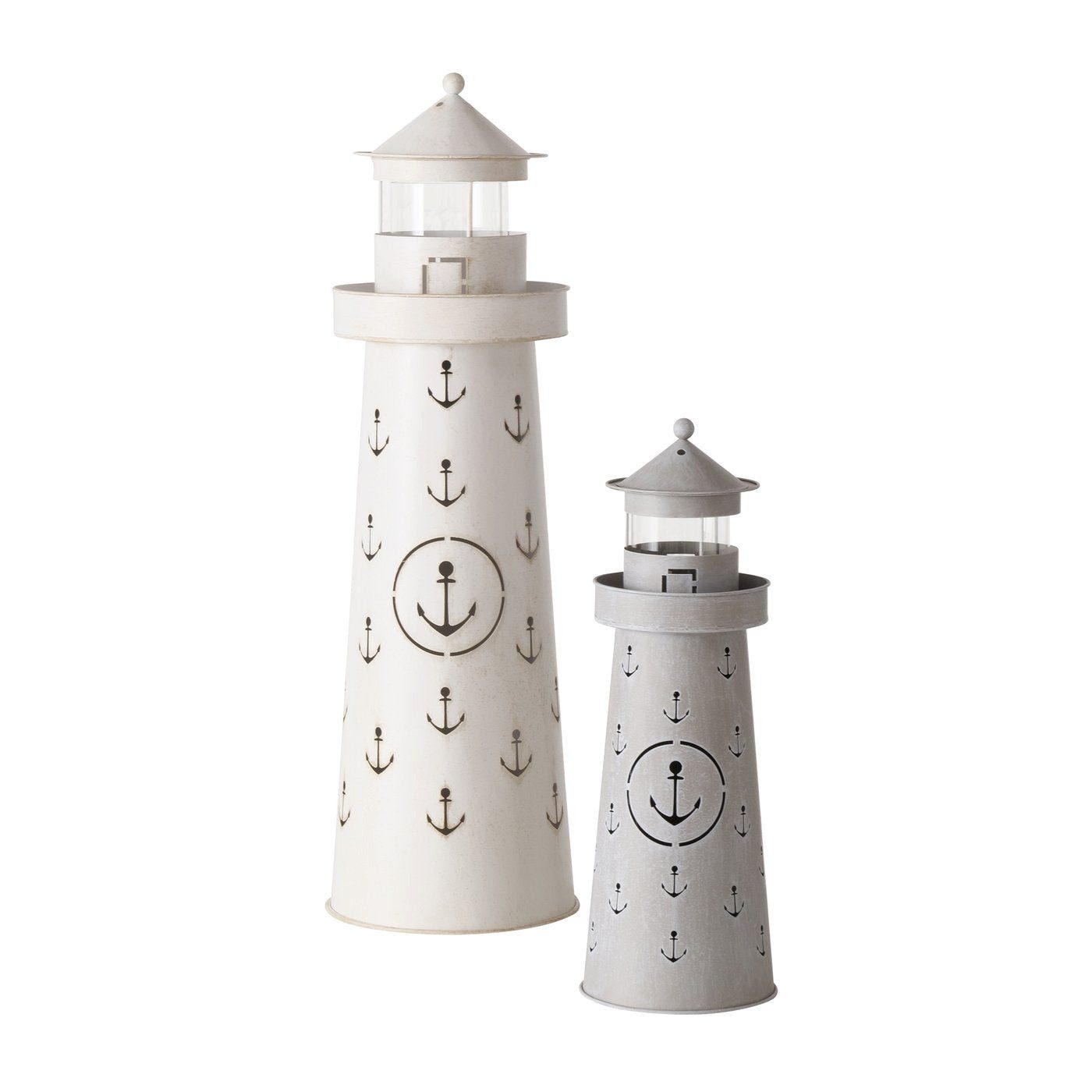 BOLTZE Dekoobjekt Maritime Outdoor-Laternen aus Metall, 2er-Setpreis Leuchtturm Maritime