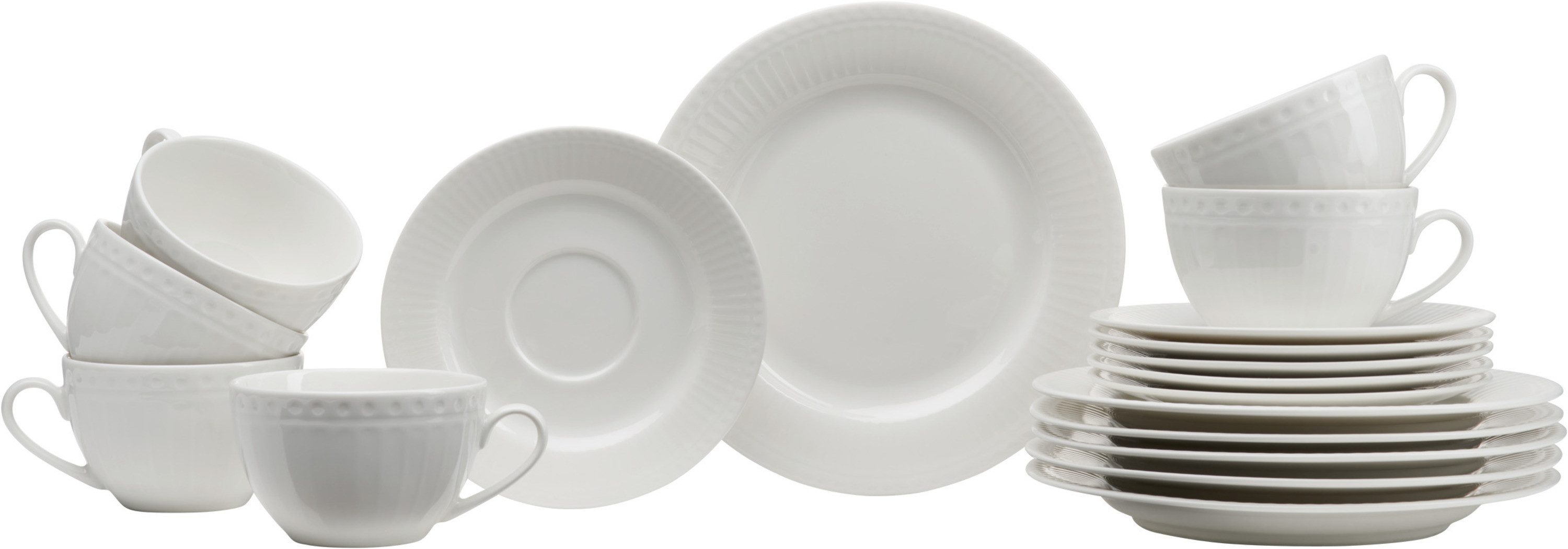 Ritzenhoff & Breker Kaffeeservice Sofia (18-tlg), 6 Personen, Porzellan, Reliefdekoration