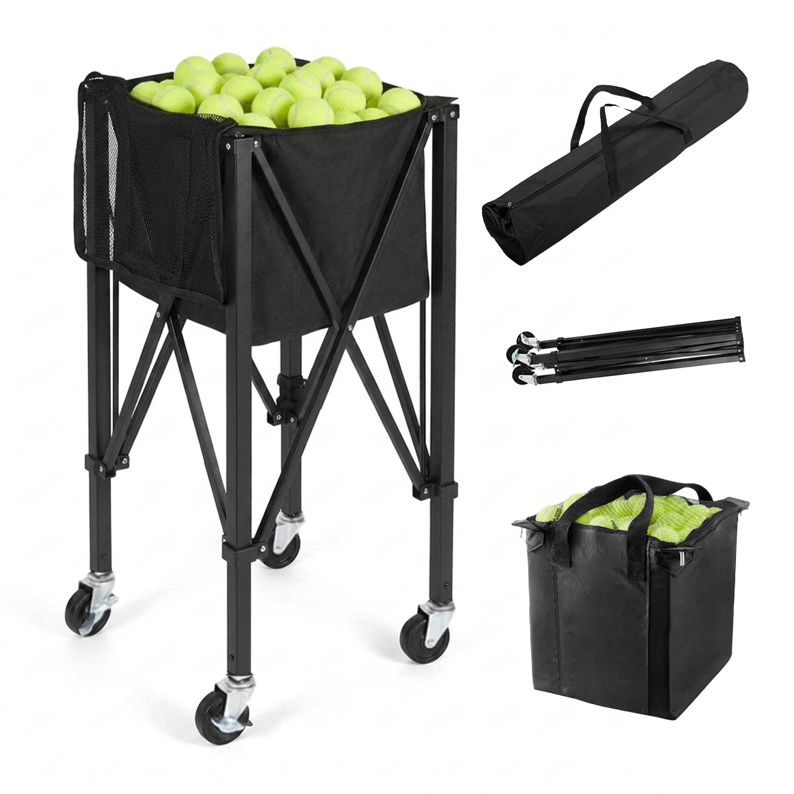 relaxdays Ballwagen Klappbarer Tennis Ballwagen