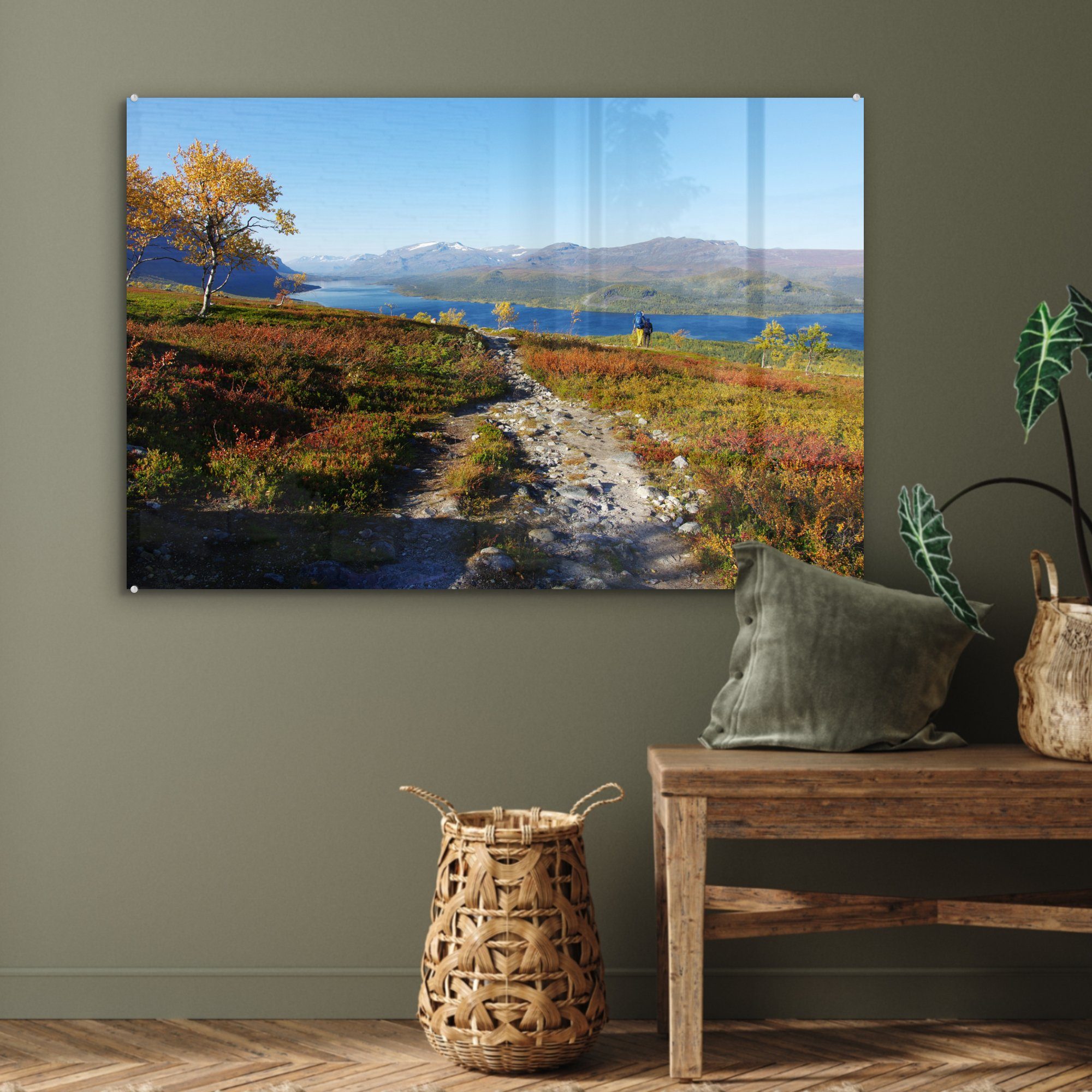 St), Wohnzimmer Herbstlandschaft Klarer Sarek-Nationalparks der Himmel & Acrylglasbilder des (1 über Schlafzimmer Acrylglasbild in, MuchoWow