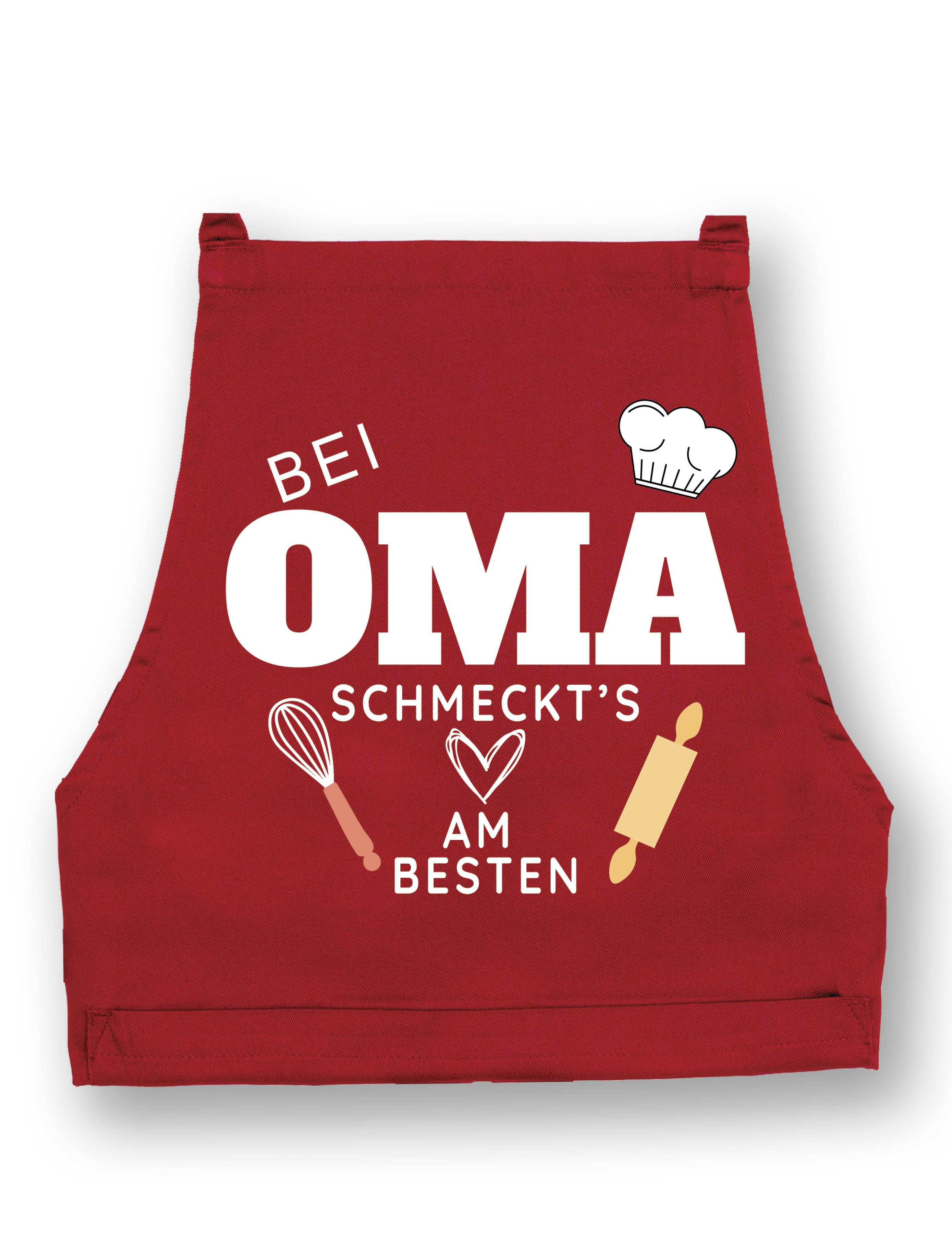 Grillschürze Damen Schürze "Bei Oma schmeckt es am Besten" Print Kochschürze