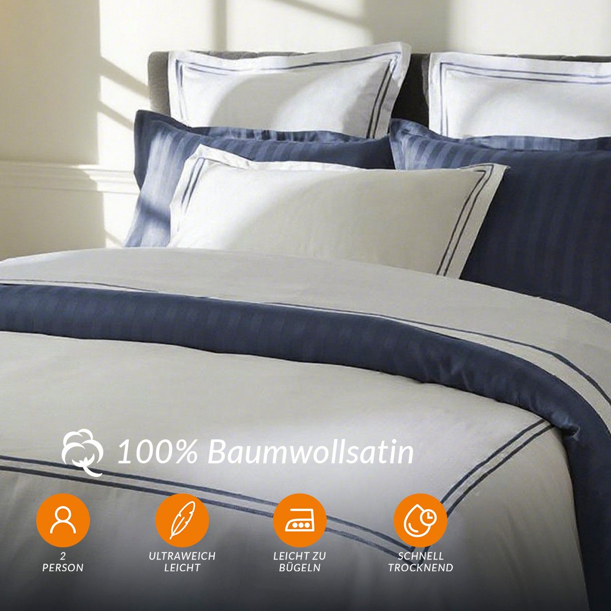 Pure cottom Bettlaken Baumwollsatin 240x300 cm, verschiedene Farben