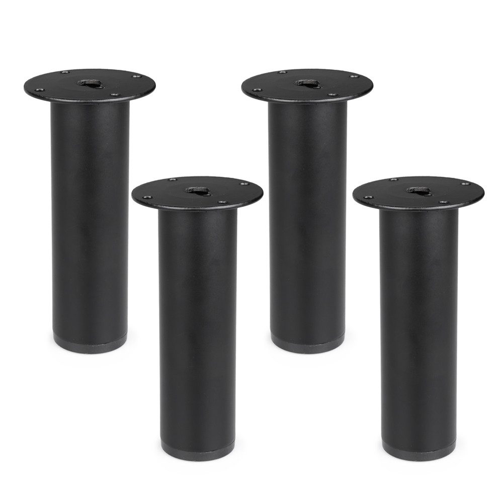 Prima-Online Möbelfuß Möbelfuß Metall Schwarz höhenverstellbar 120–180 mm Möbelbein Sofafuß, (4-St)