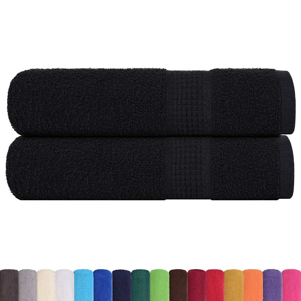 vidaXL Handtuch Duschtücher 2 Stk. Schwarz günstig online kaufen