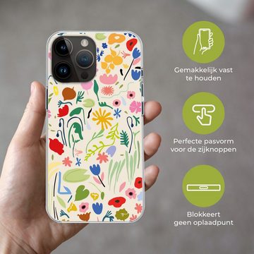 MuchoWow Handyhülle Blumen - Muster - Pflanzen, Handyhülle Telefonhülle Apple iPhone 14 Pro Max