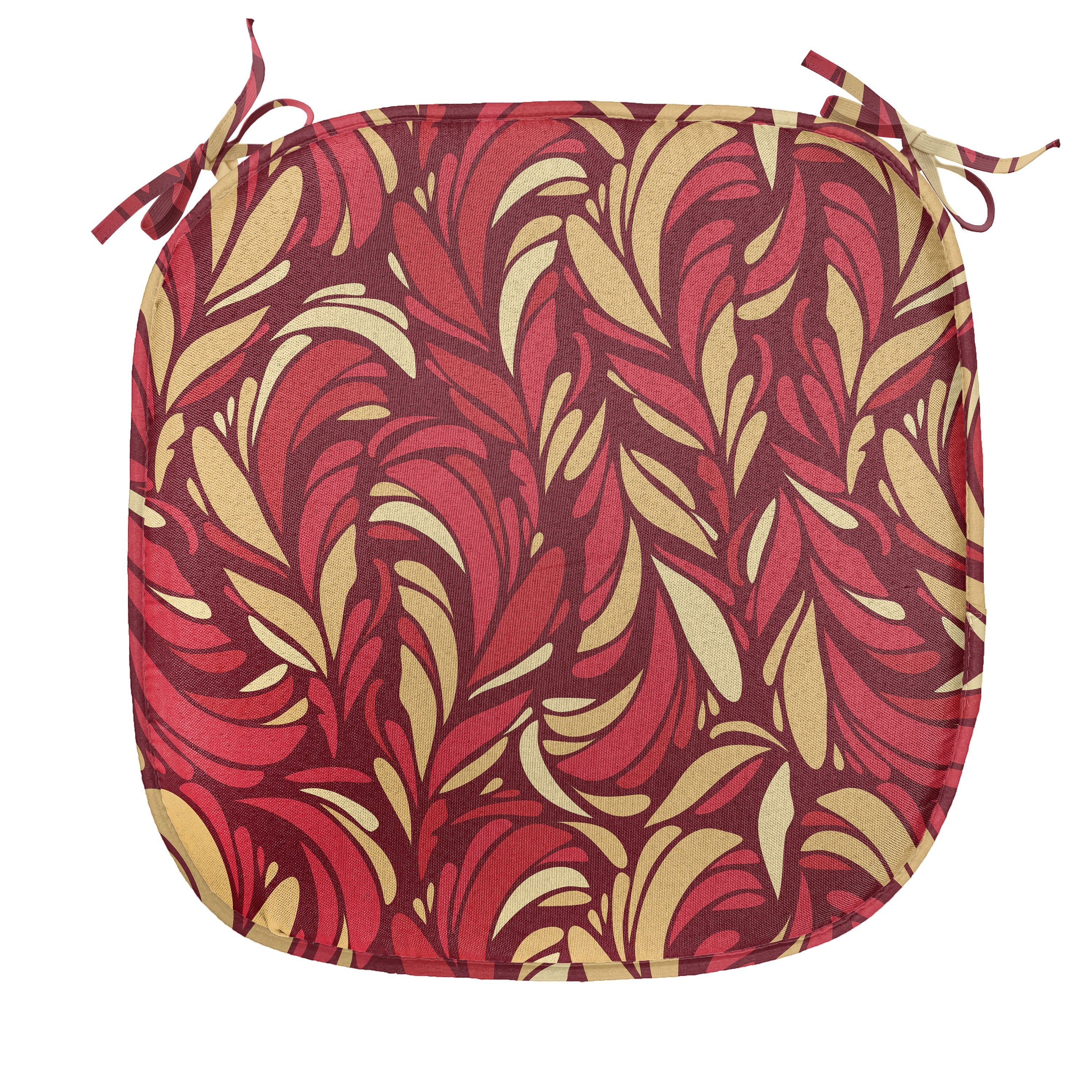 Farbiges Stuhlkissen Dekoratives mit Laub Muster Kissen Abakuhaus Blätter Küchensitze, wasserfestes Riemen für